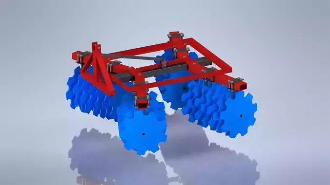 Disc Harrow Low-poly 3D model