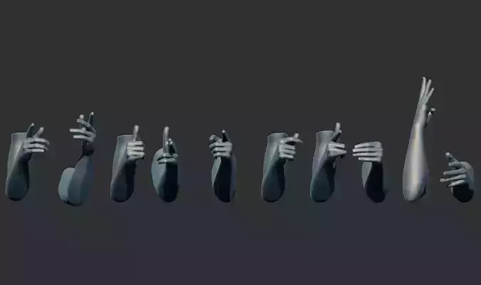 Smooth Sign Hands 3D Printable Models