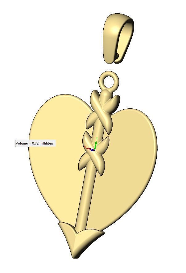 Arrow and heart pendant charm 3D print model_16