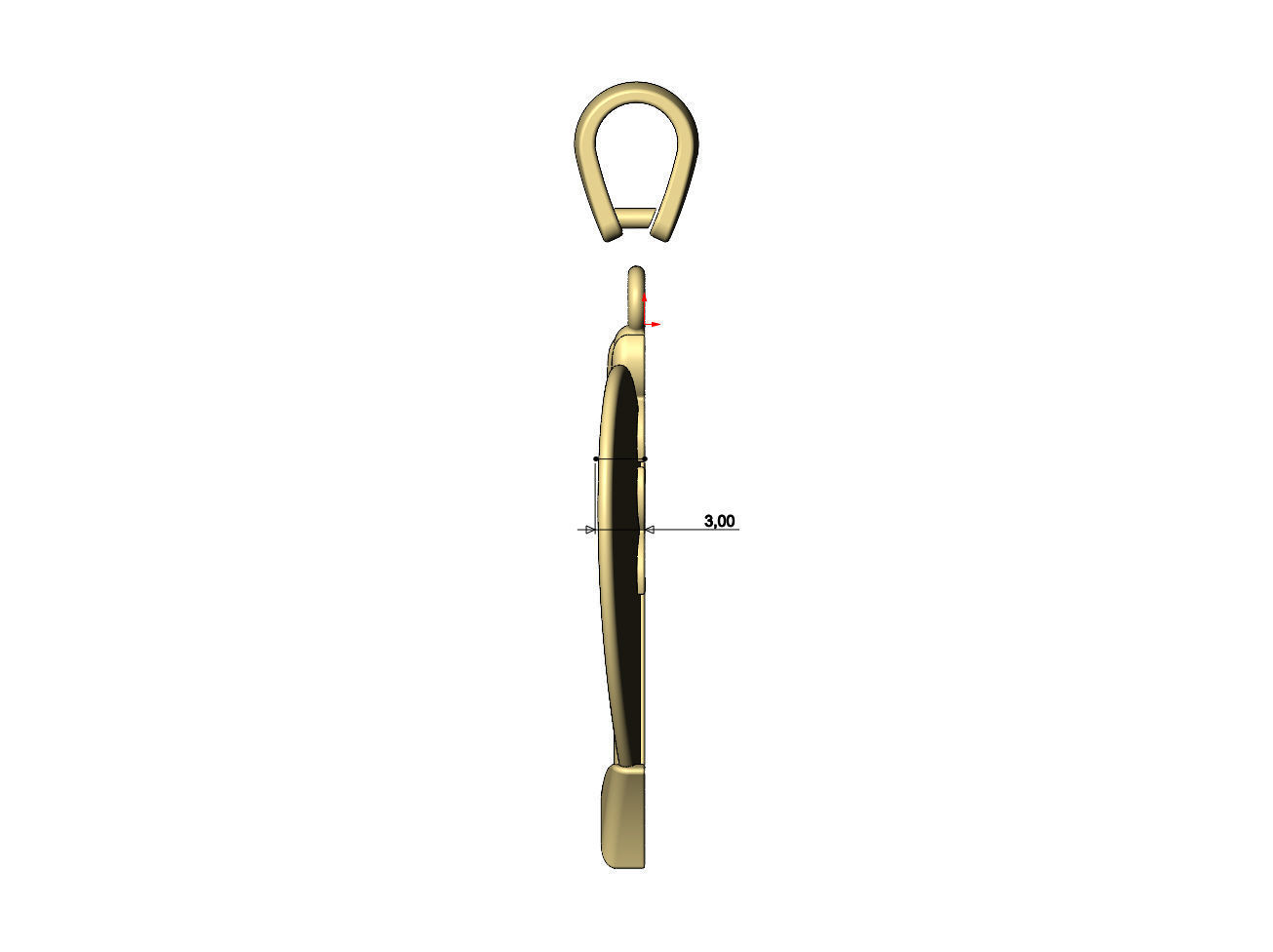Arrow and heart pendant charm 3D print model_8