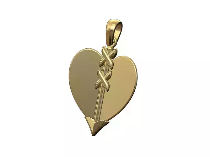 Arrow and heart pendant charm