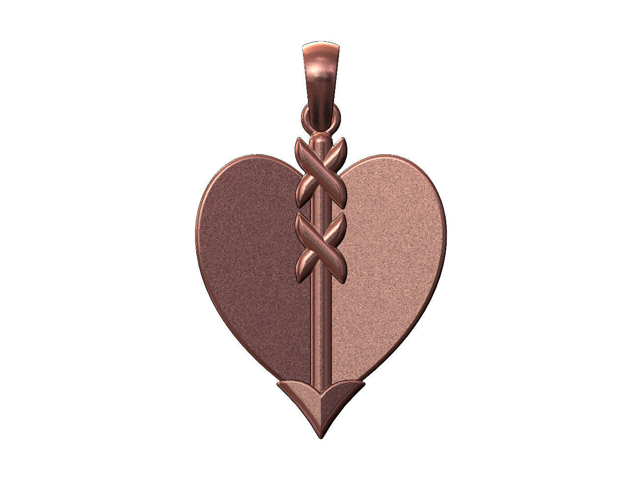 Arrow and heart pendant charm 3D print model_11