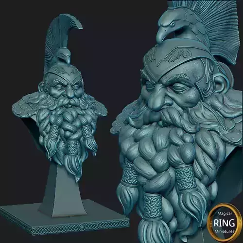 Dwarf bust STL for 3dprint