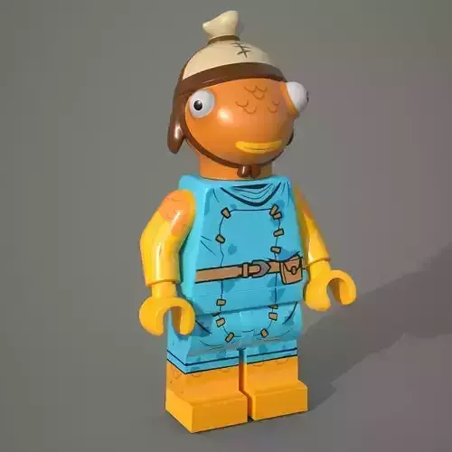 3D Fishstick Lego Character Low-poly 3D model