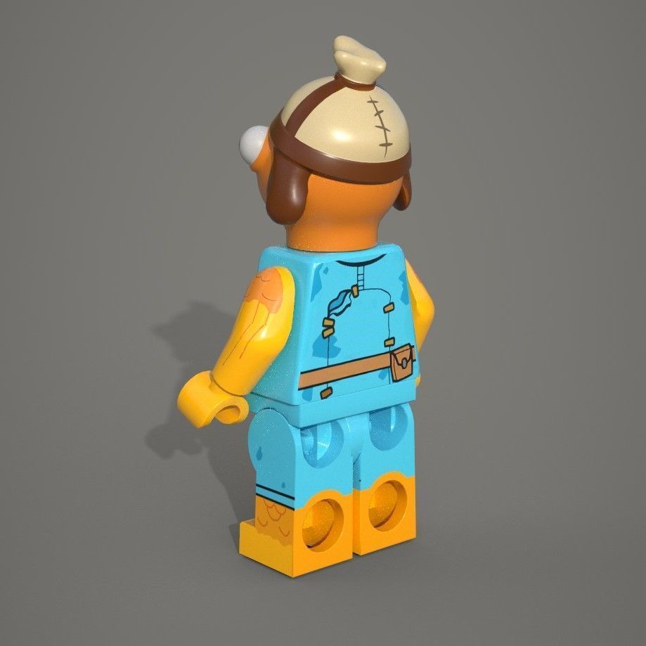 3D Fishstick Lego Character Low-poly 3D model_1