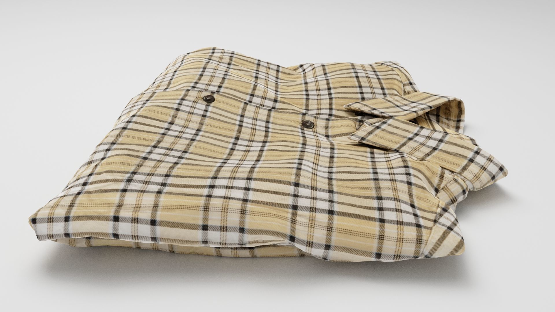 folded checkered shirt Generic casual wardrobe  3D model_1