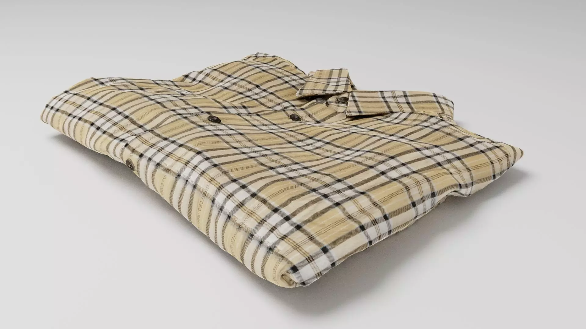folded checkered shirt Generic casual wardrobe  3D model_0