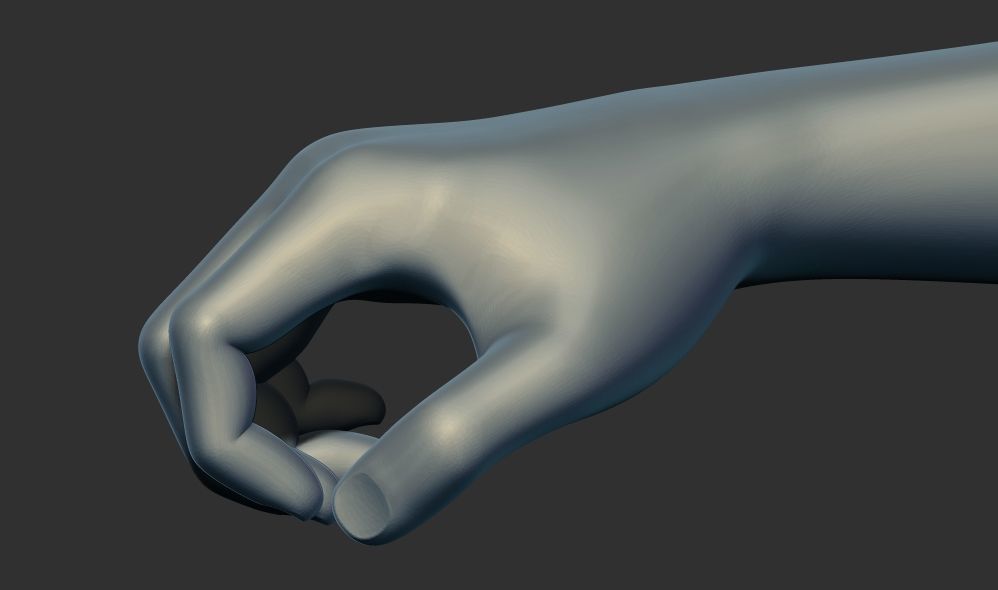Smooth hands holding something 3d printable model 3D print model_3