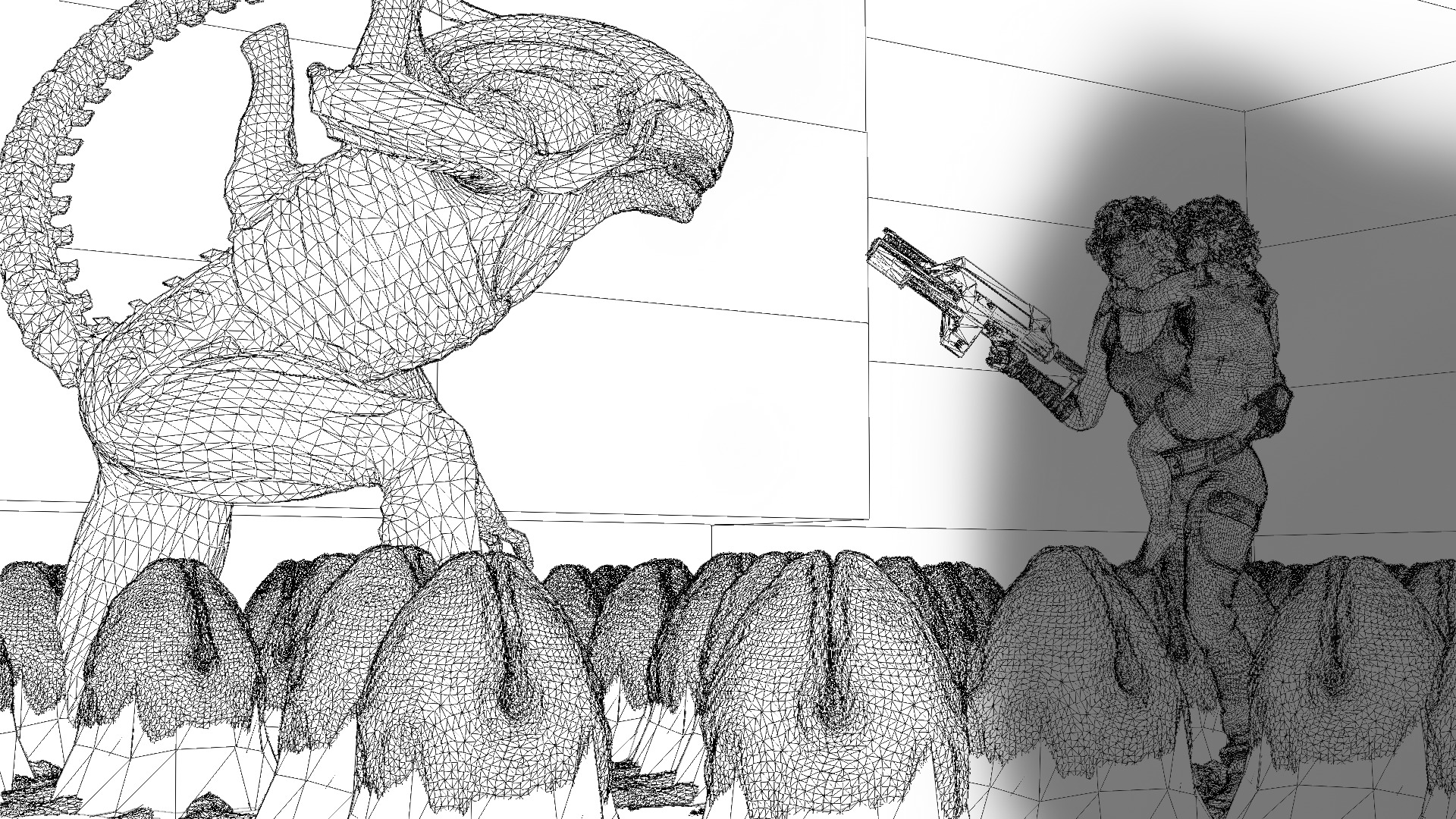 Ripley and Newt   Alien2 Character  3D model_4