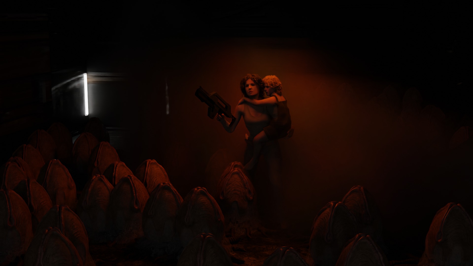 Ripley and Newt   Alien2 Character  3D model_3