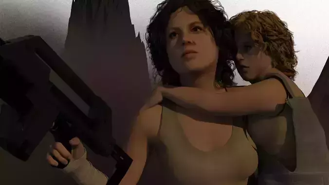 Ripley and Newt   Alien2 Character 