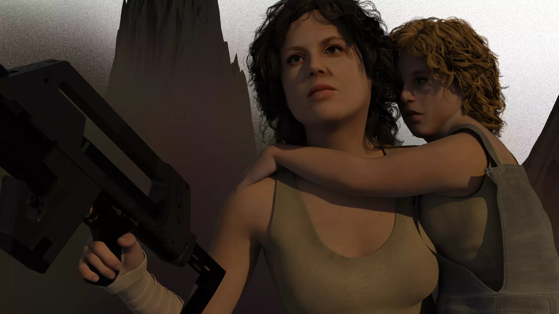 Ripley and Newt   Alien2 Character  3D model_0