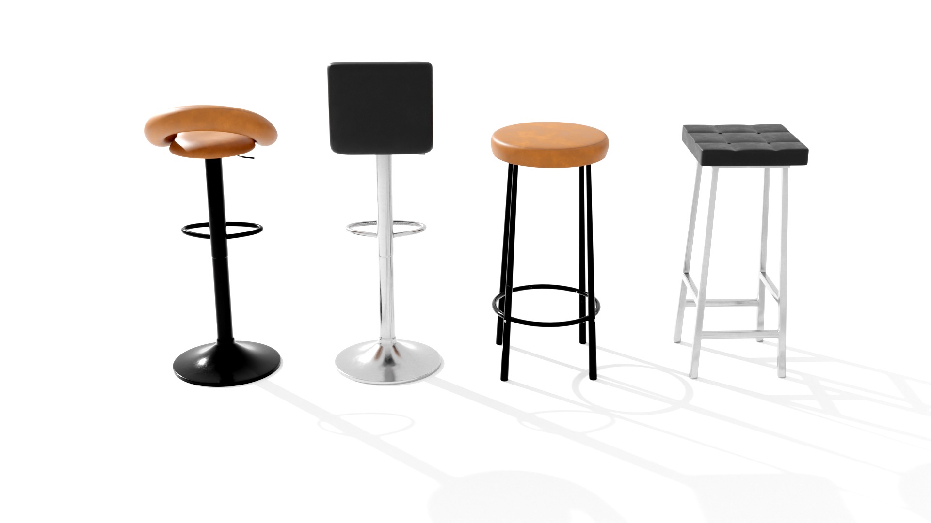 BAR STOOLS LOW-POLY PBR 3D MODEL Low-poly 3D model_17