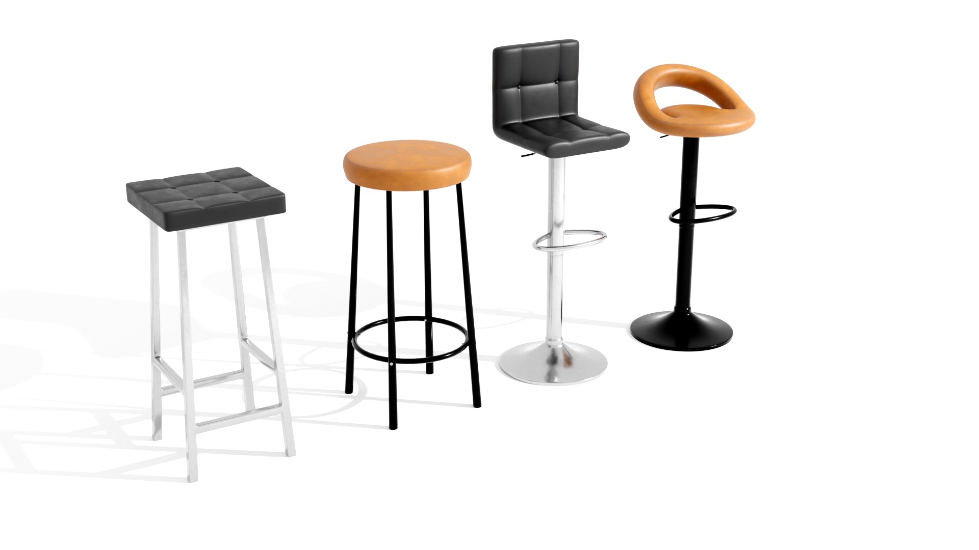 BAR STOOLS LOW-POLY PBR 3D MODEL Low-poly 3D model_12