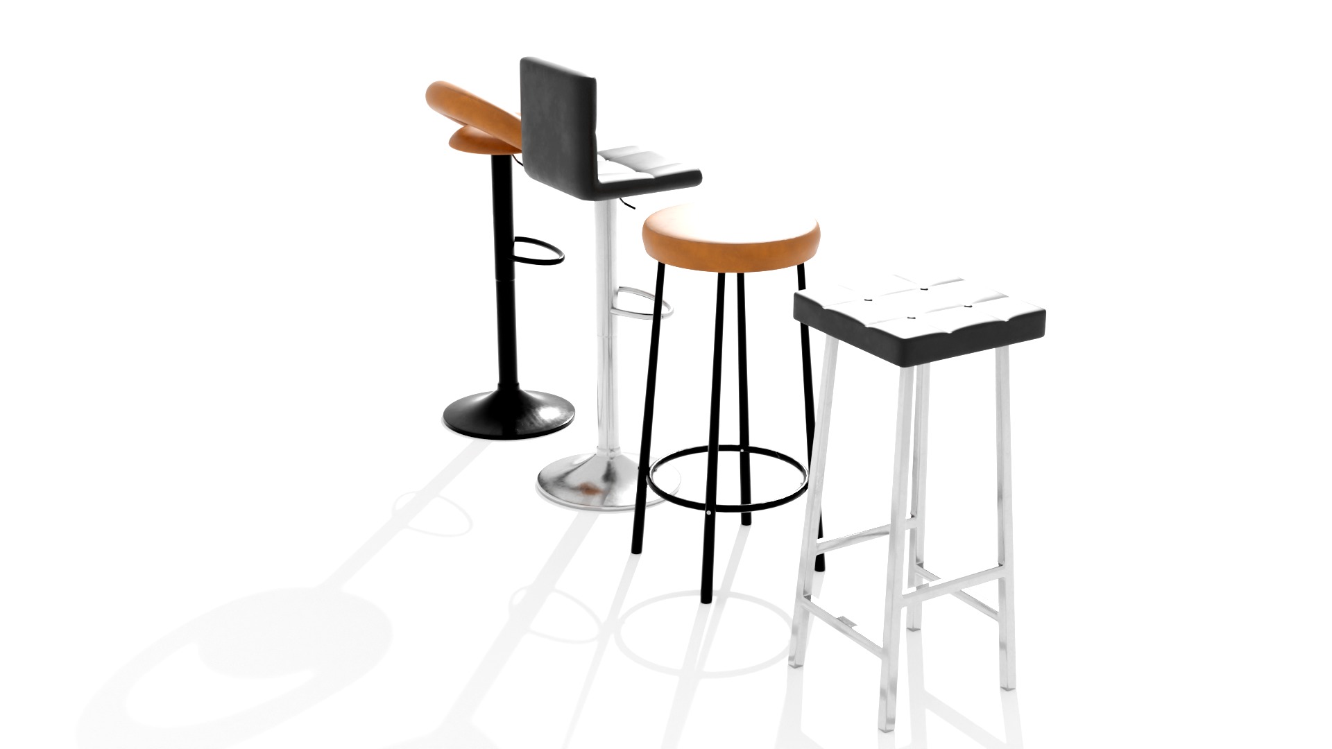 BAR STOOLS LOW-POLY PBR 3D MODEL Low-poly 3D model_15