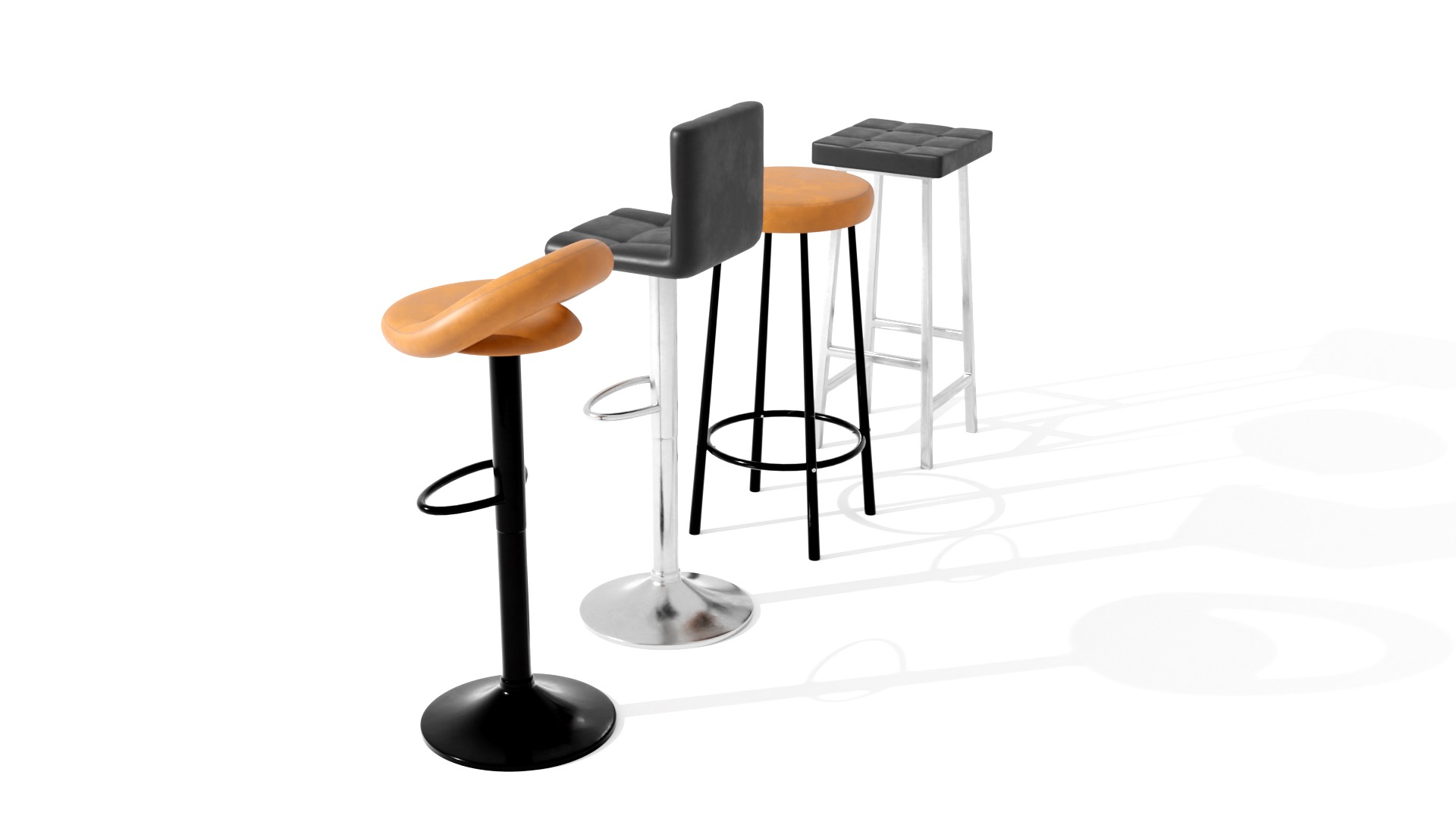 BAR STOOLS LOW-POLY PBR 3D MODEL Low-poly 3D model_19