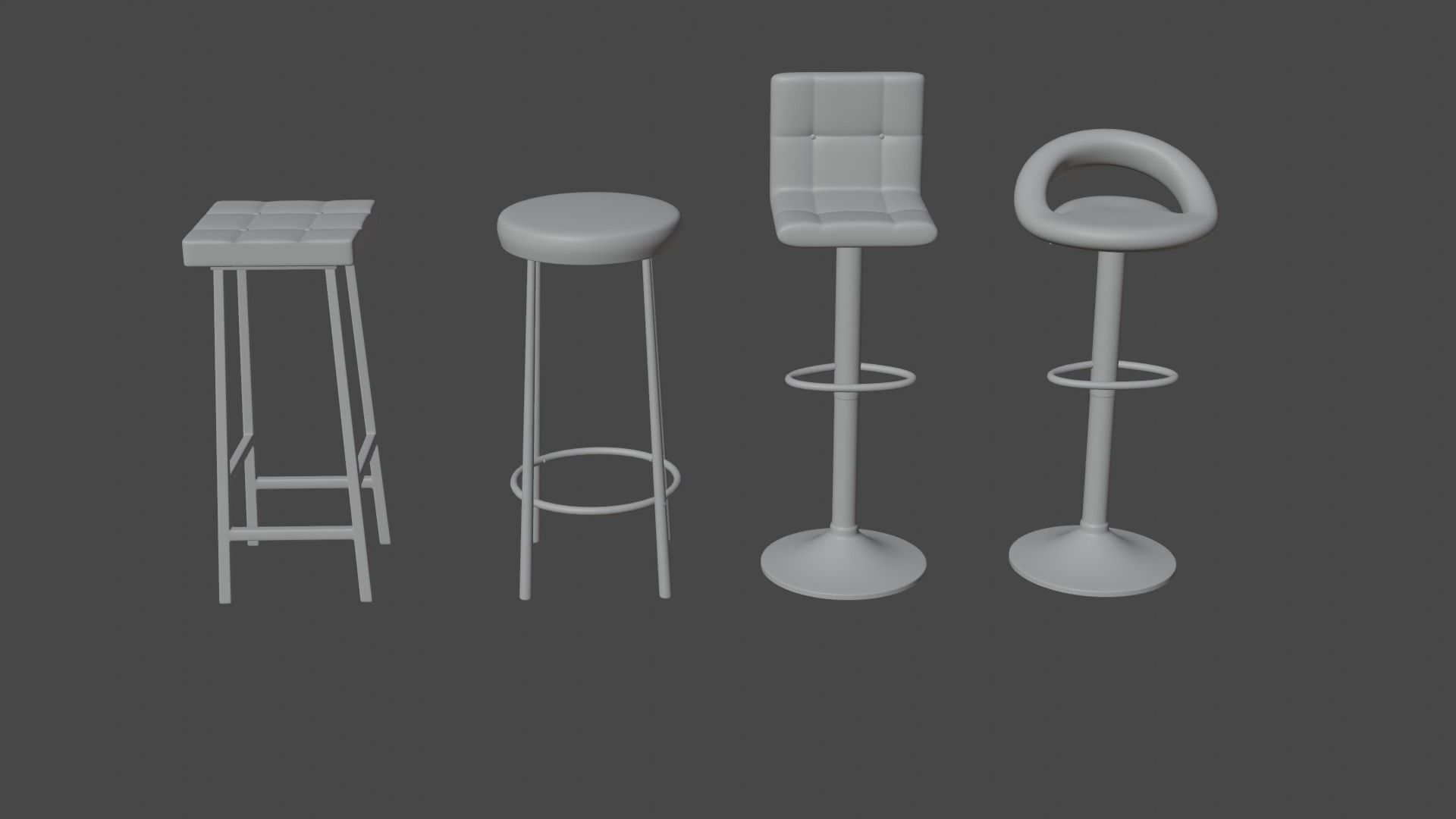 BAR STOOLS LOW-POLY PBR 3D MODEL Low-poly 3D model_7