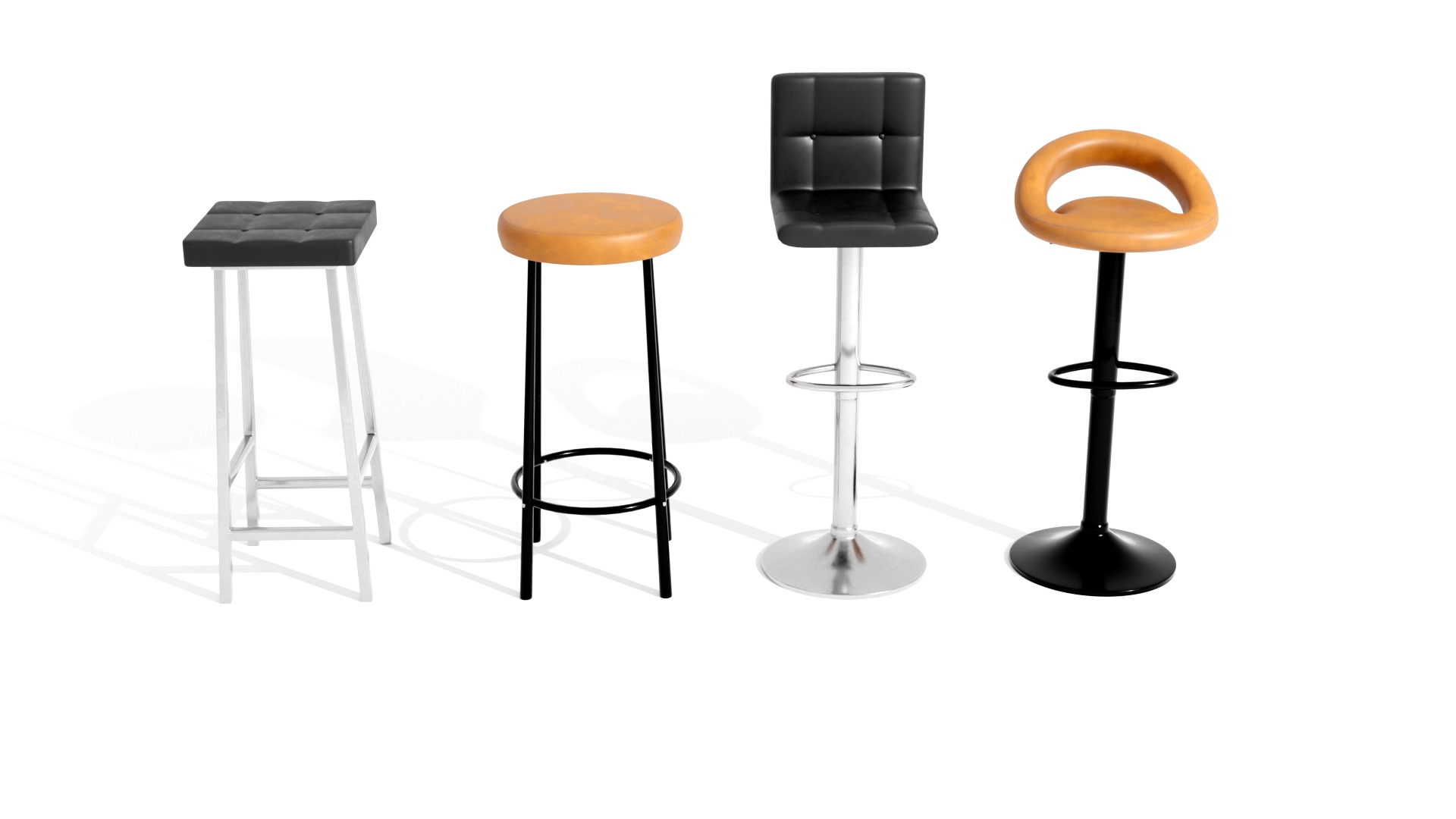 BAR STOOLS LOW-POLY PBR 3D MODEL Low-poly 3D model_11