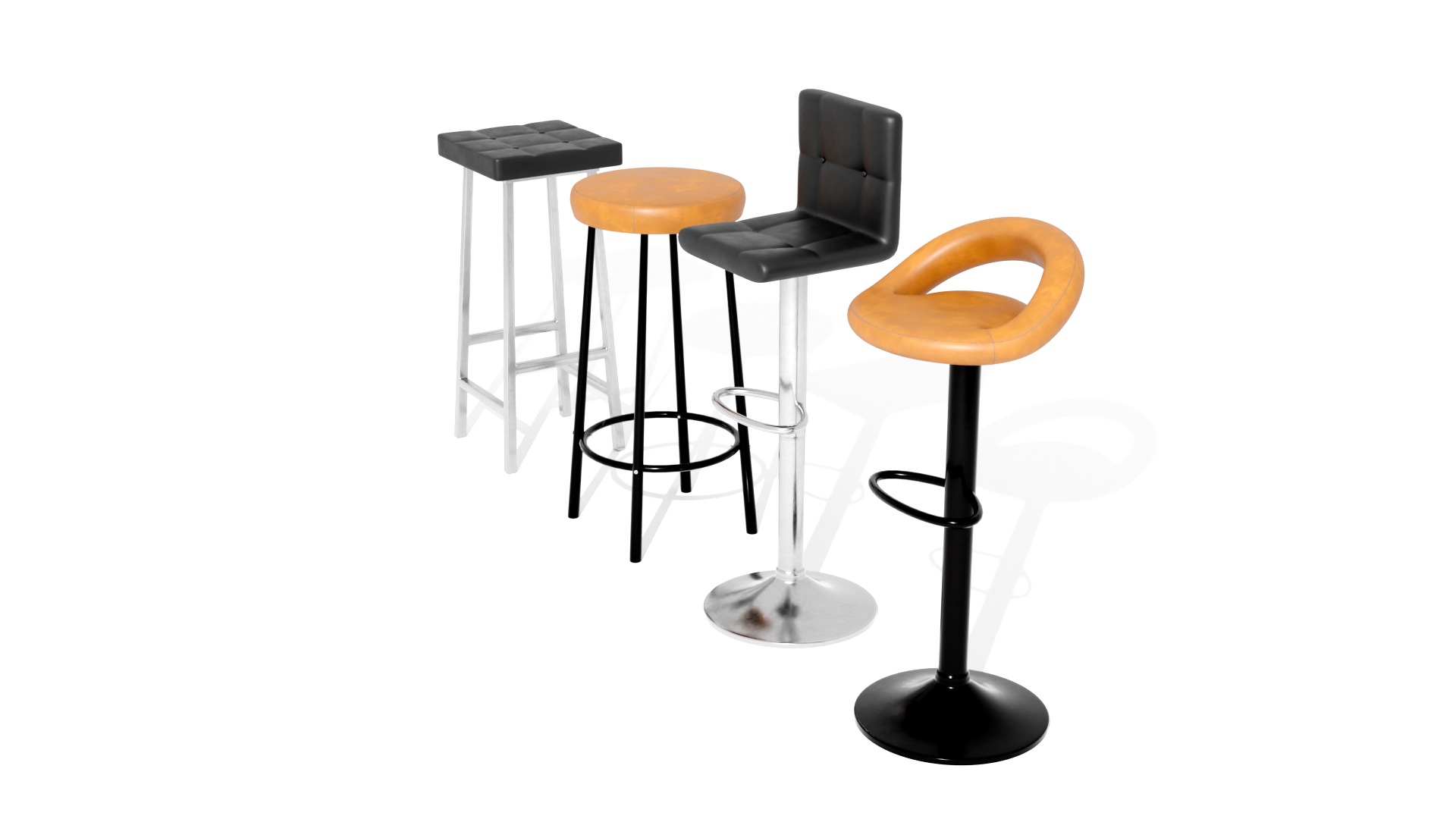 BAR STOOLS LOW-POLY PBR 3D MODEL Low-poly 3D model_21