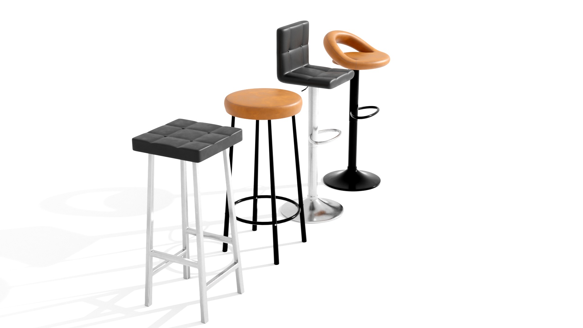 BAR STOOLS LOW-POLY PBR 3D MODEL Low-poly 3D model_13