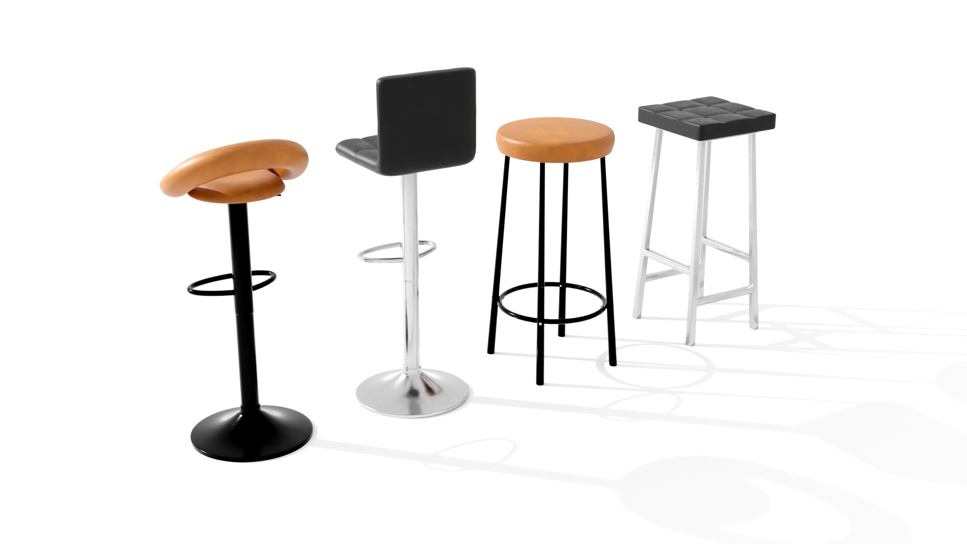 BAR STOOLS LOW-POLY PBR 3D MODEL Low-poly 3D model_18