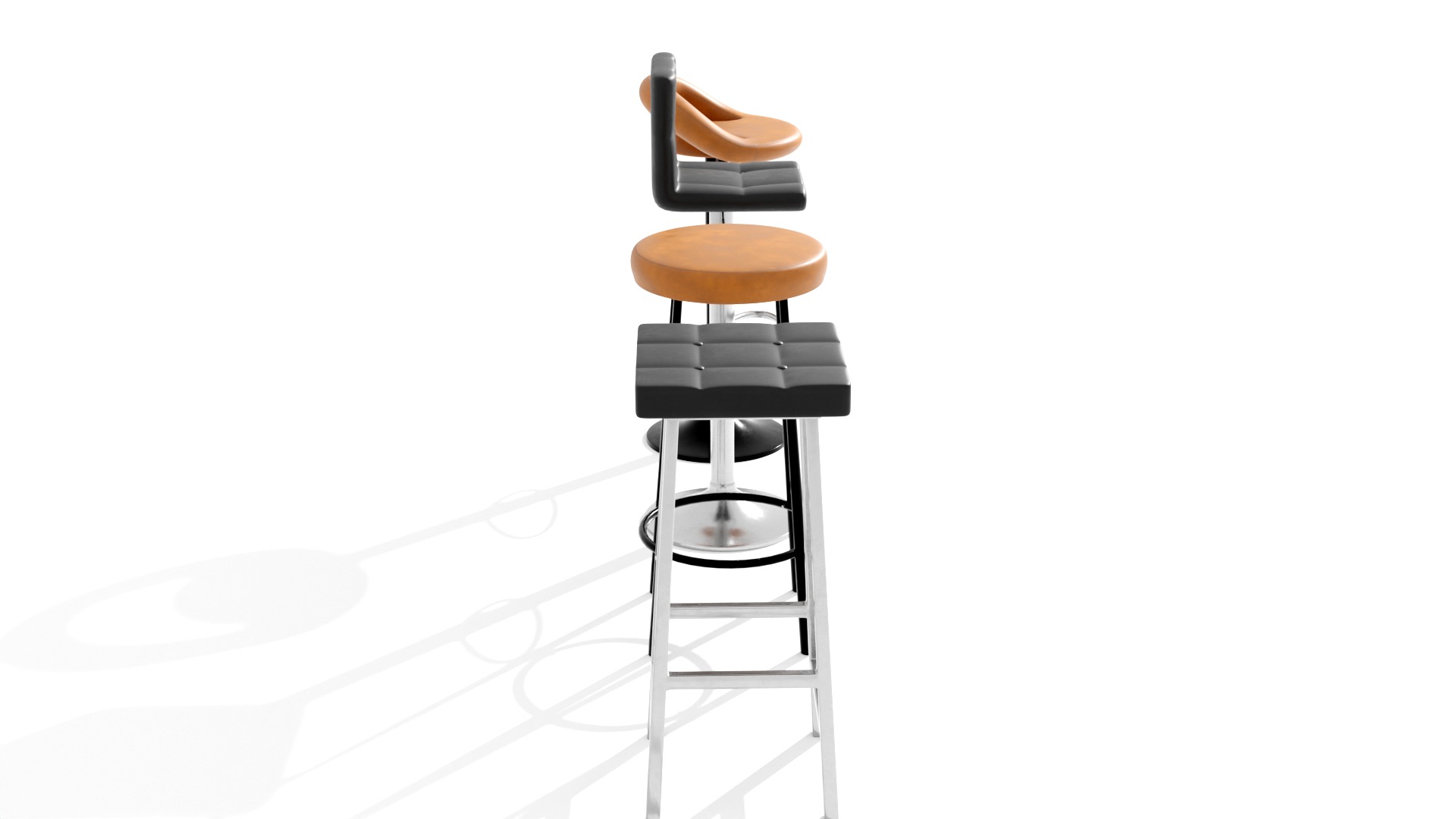 BAR STOOLS LOW-POLY PBR 3D MODEL Low-poly 3D model_14