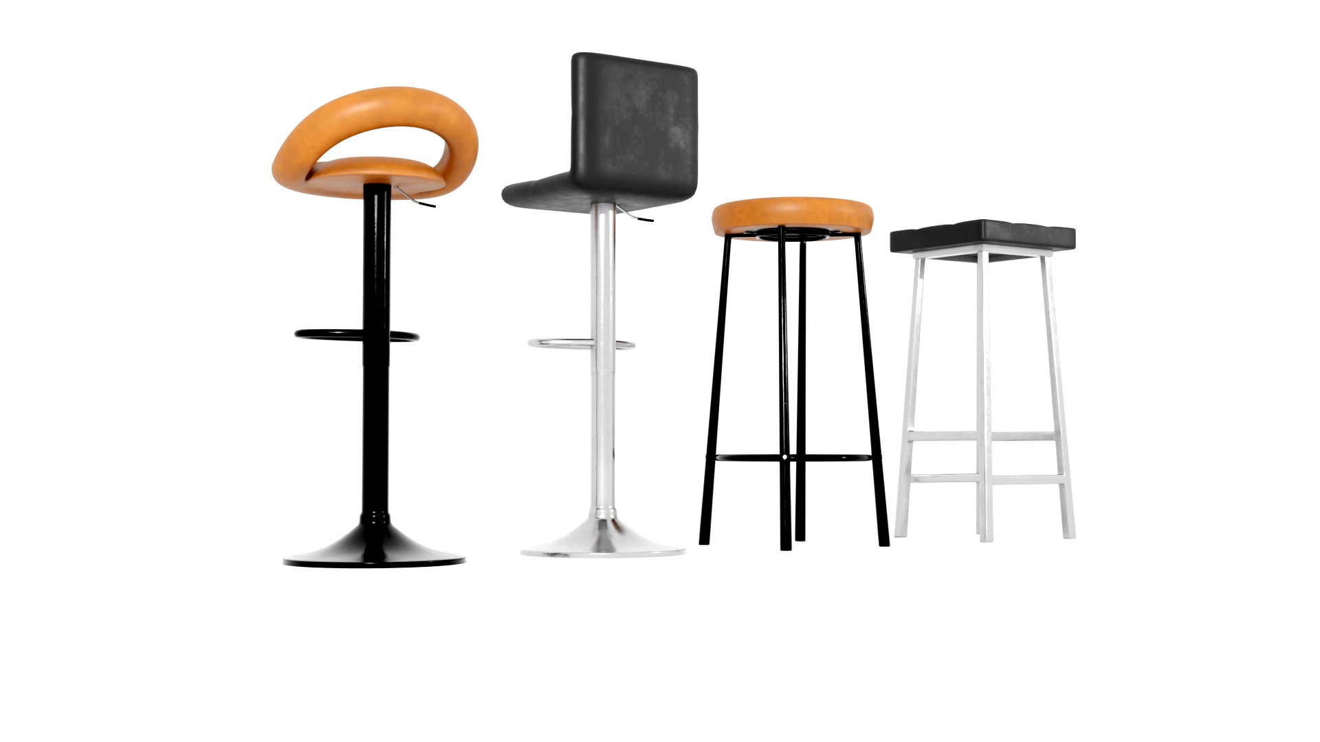 BAR STOOLS LOW-POLY PBR 3D MODEL Low-poly 3D model_5