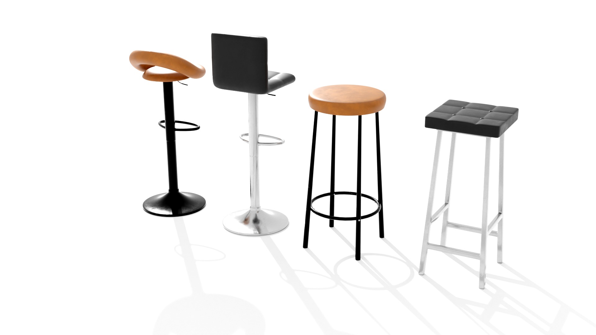 BAR STOOLS LOW-POLY PBR 3D MODEL Low-poly 3D model_16