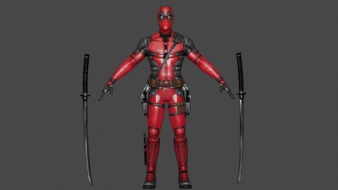 Deadpool Low-poly 3D model