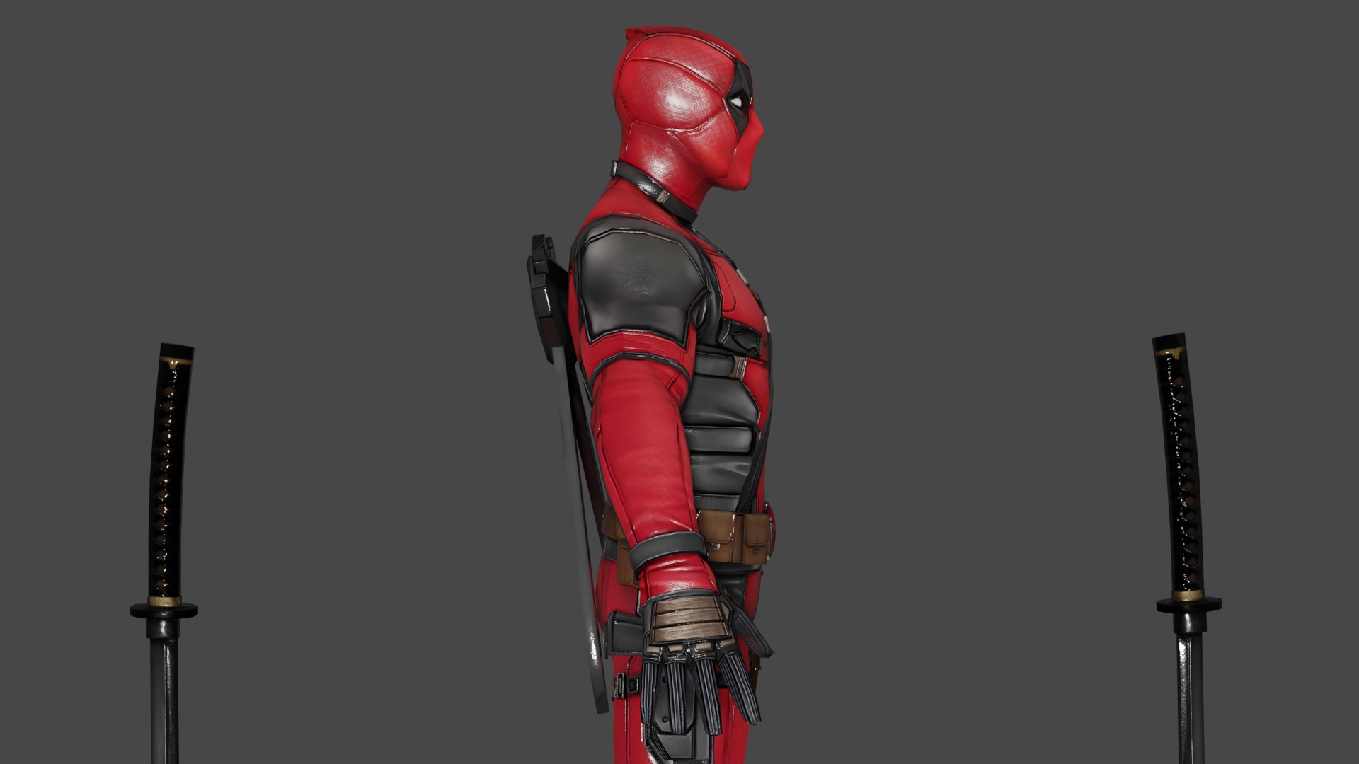 Deadpool Low-poly 3D model_3