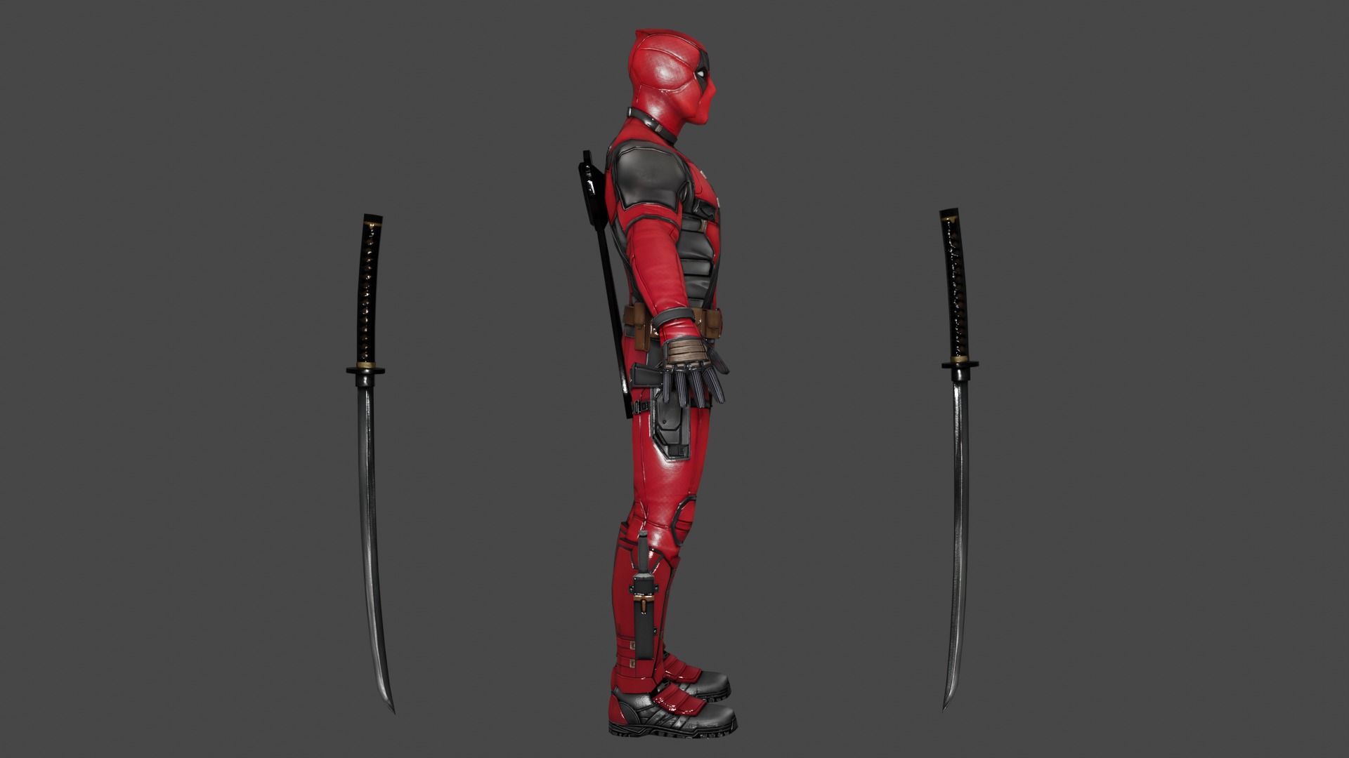 Deadpool Low-poly 3D model_2