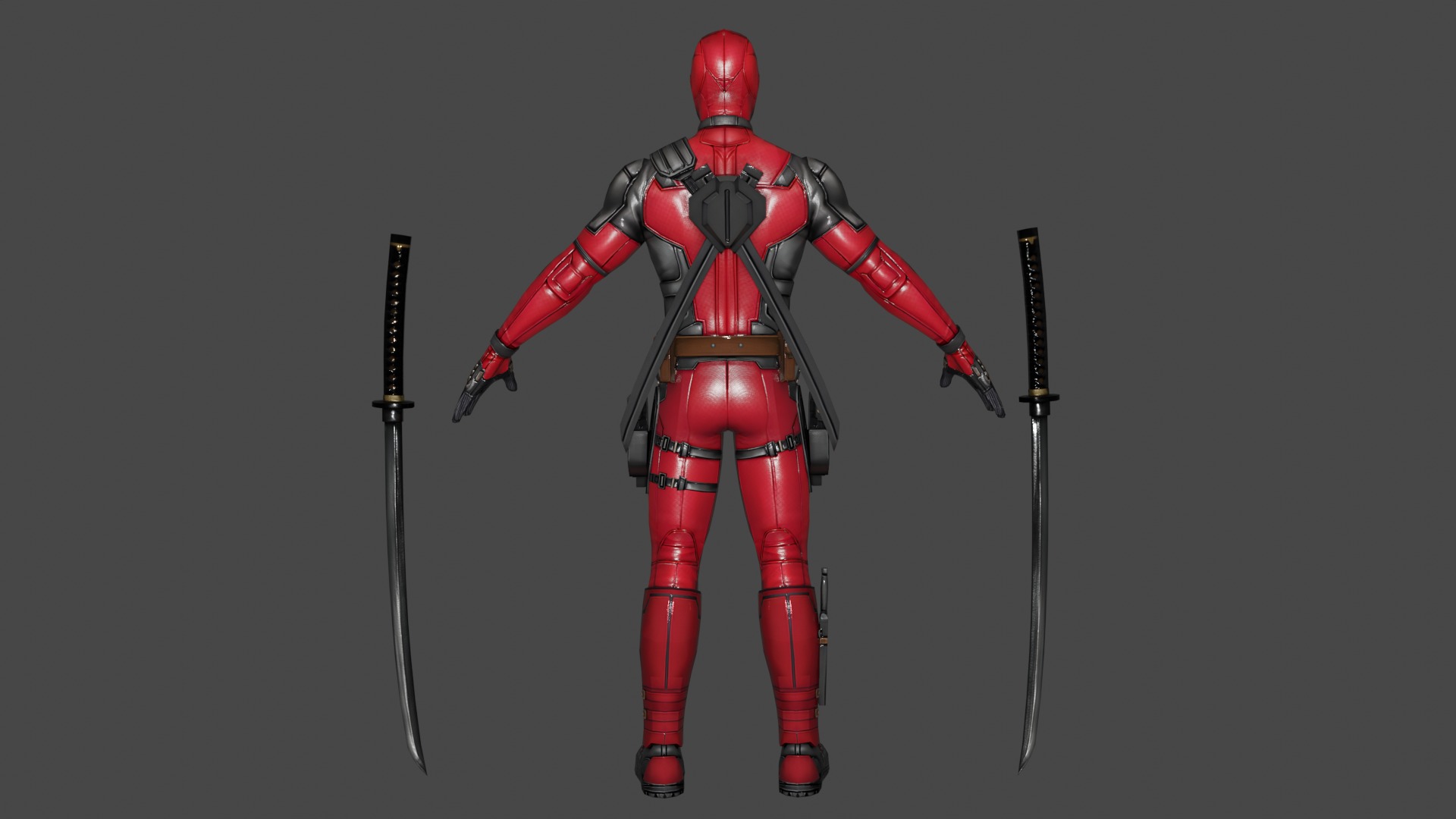 Deadpool Low-poly 3D model_4