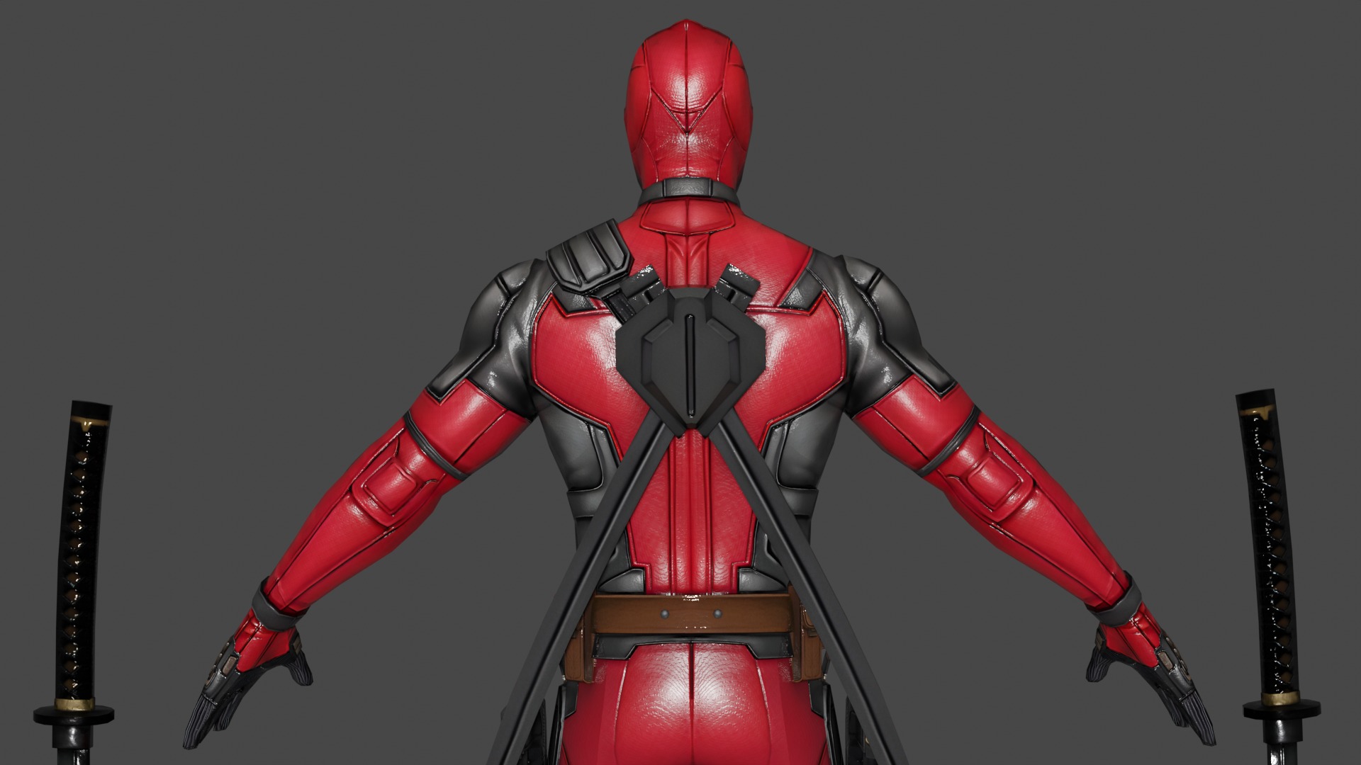 Deadpool Low-poly 3D model_5
