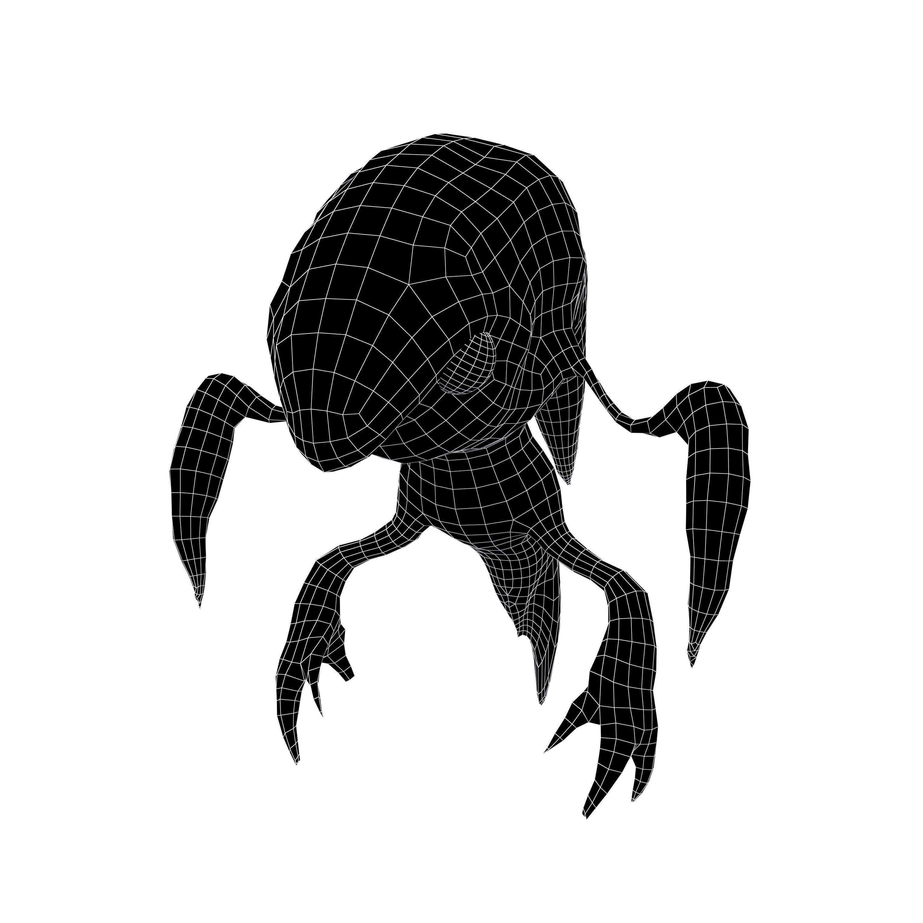 Aliens Monster v5 002 Low-poly 3D model_4