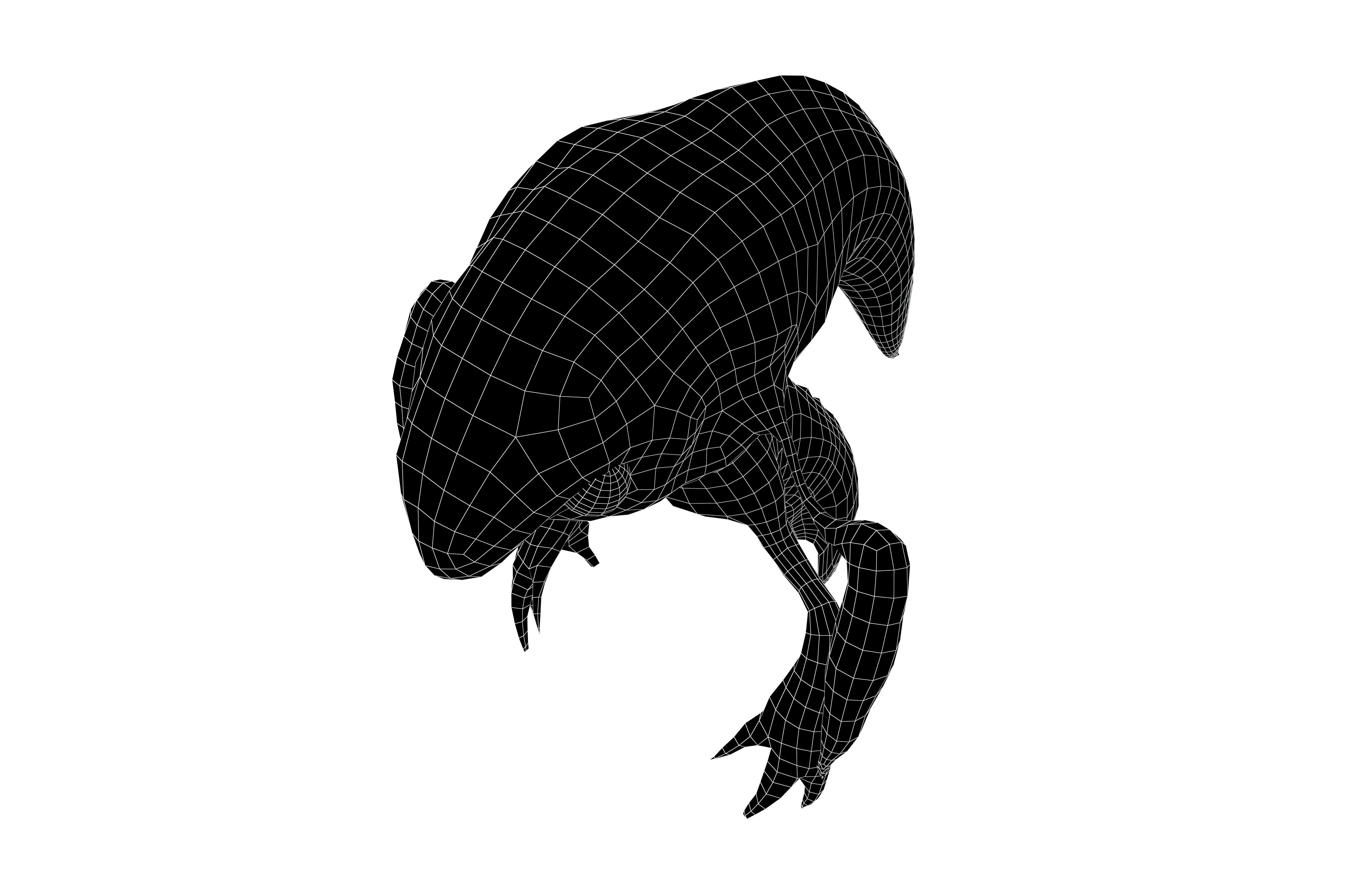 Aliens Monster v5 002 Low-poly 3D model_6