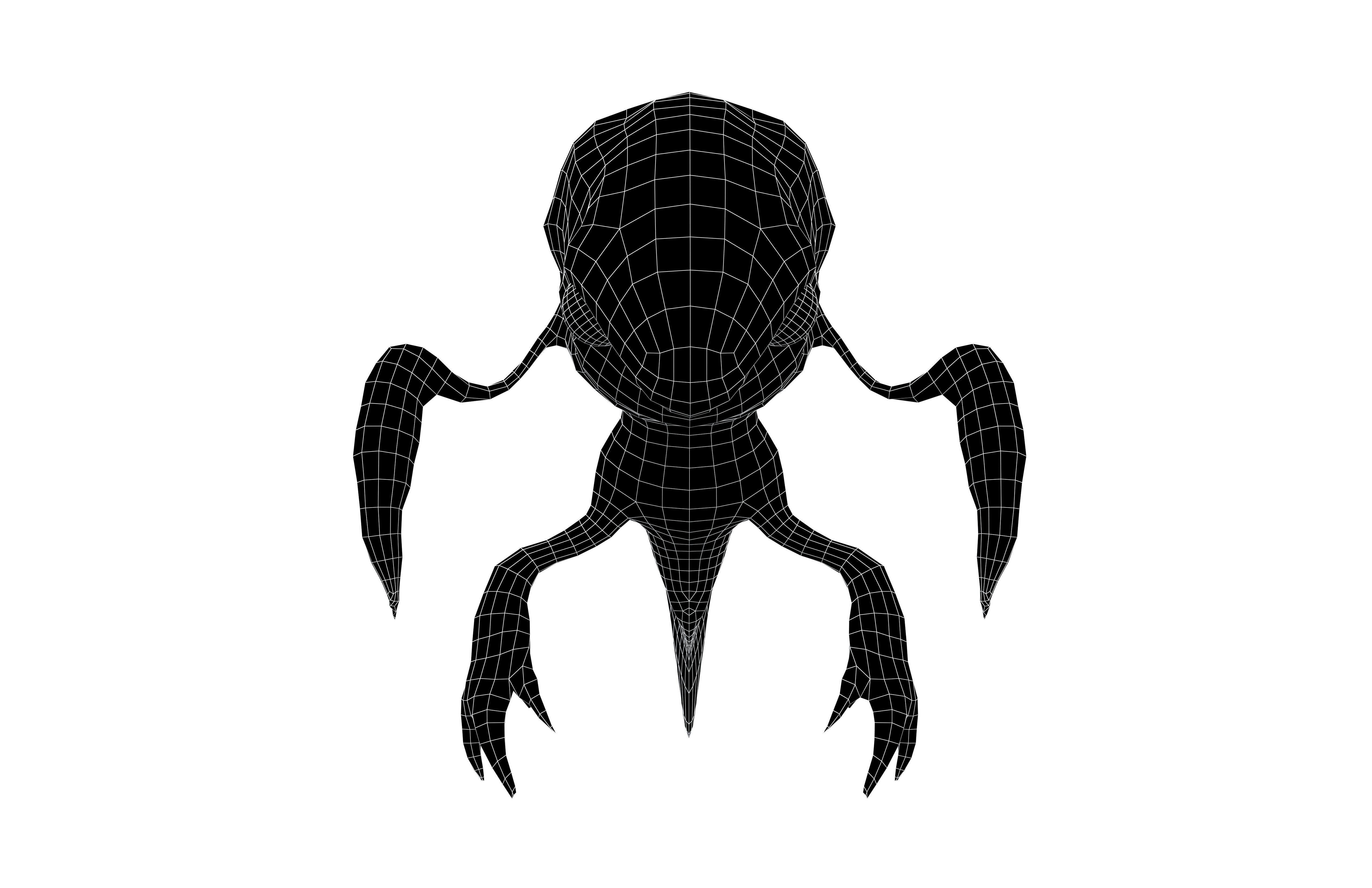Aliens Monster v5 003 Low-poly 3D model_5