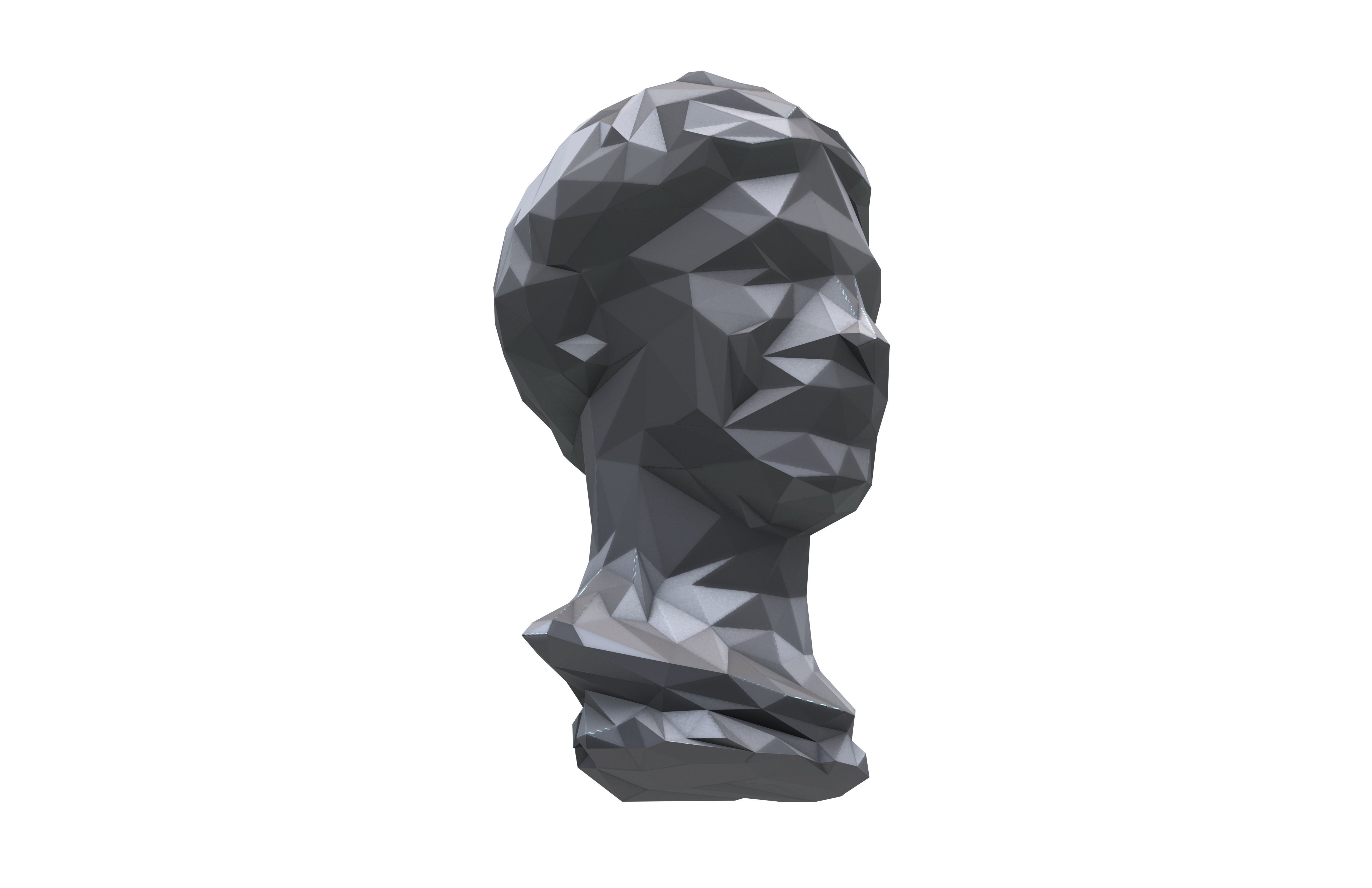 Low Poly Style Head Sculpture v1 001 Low-poly 3D model_3
