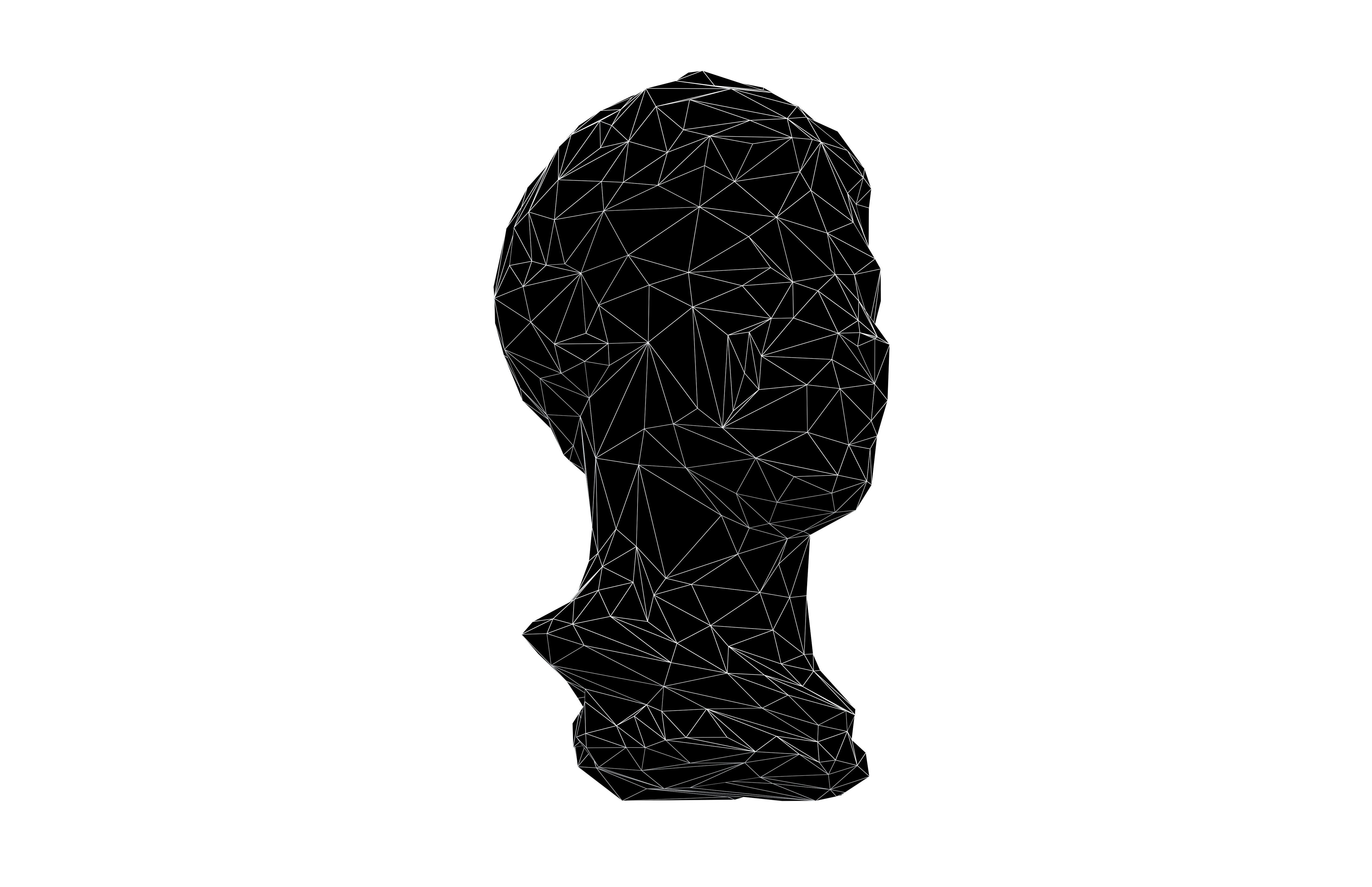 Low Poly Style Head Sculpture v1 001 Low-poly 3D model_7