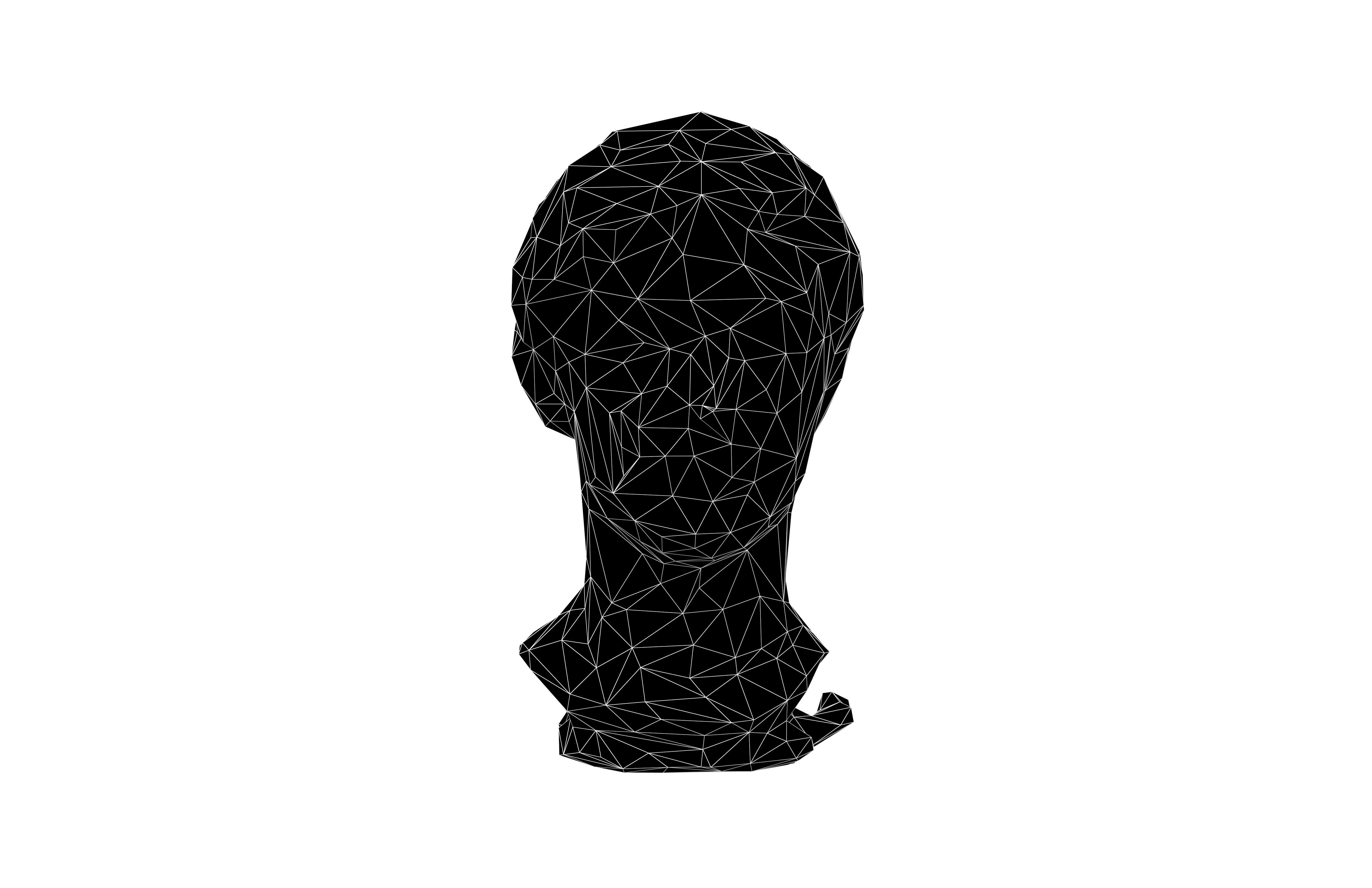 Low Poly Style Head Sculpture v1 001 Low-poly 3D model_5