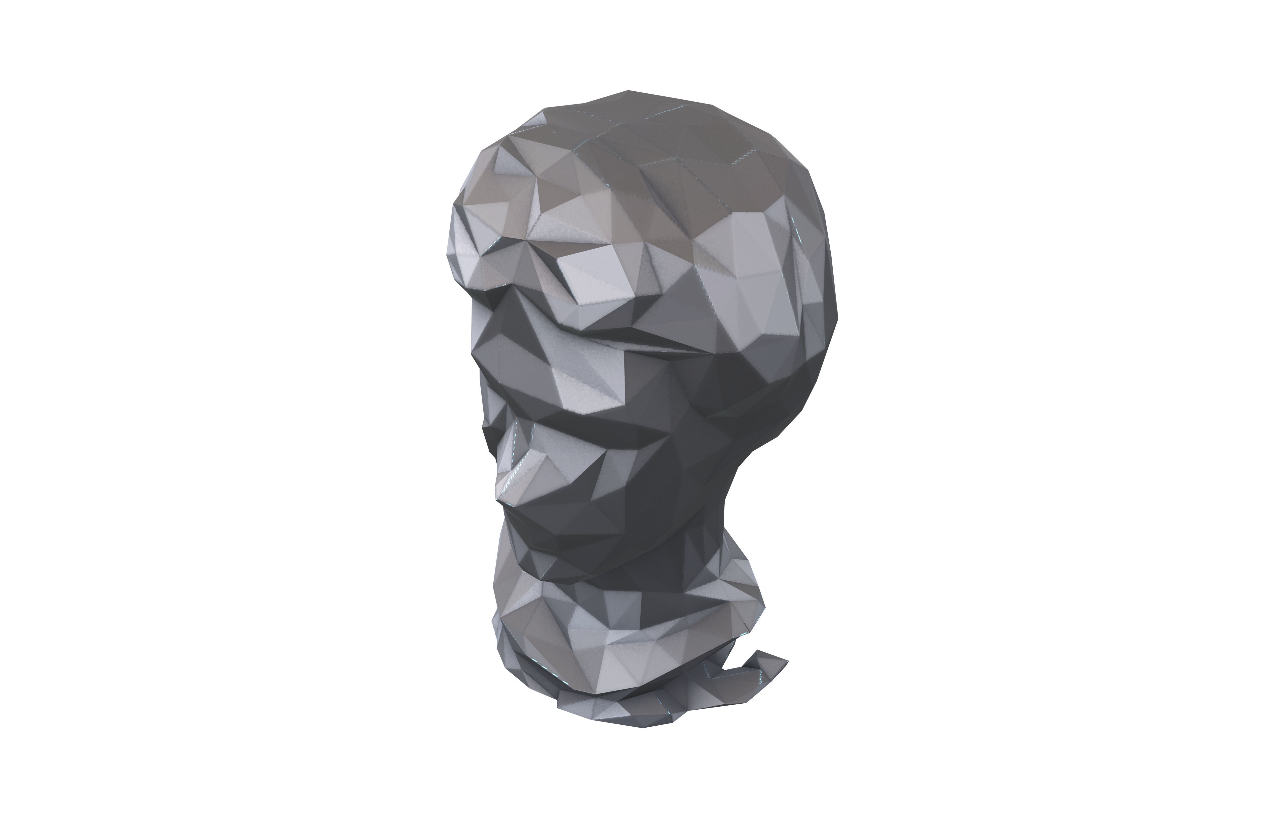 Low Poly Style Head Sculpture v1 001 Low-poly 3D model_1