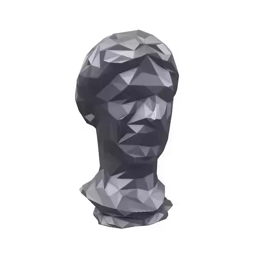 Low Poly Style Head Sculpture v1 001