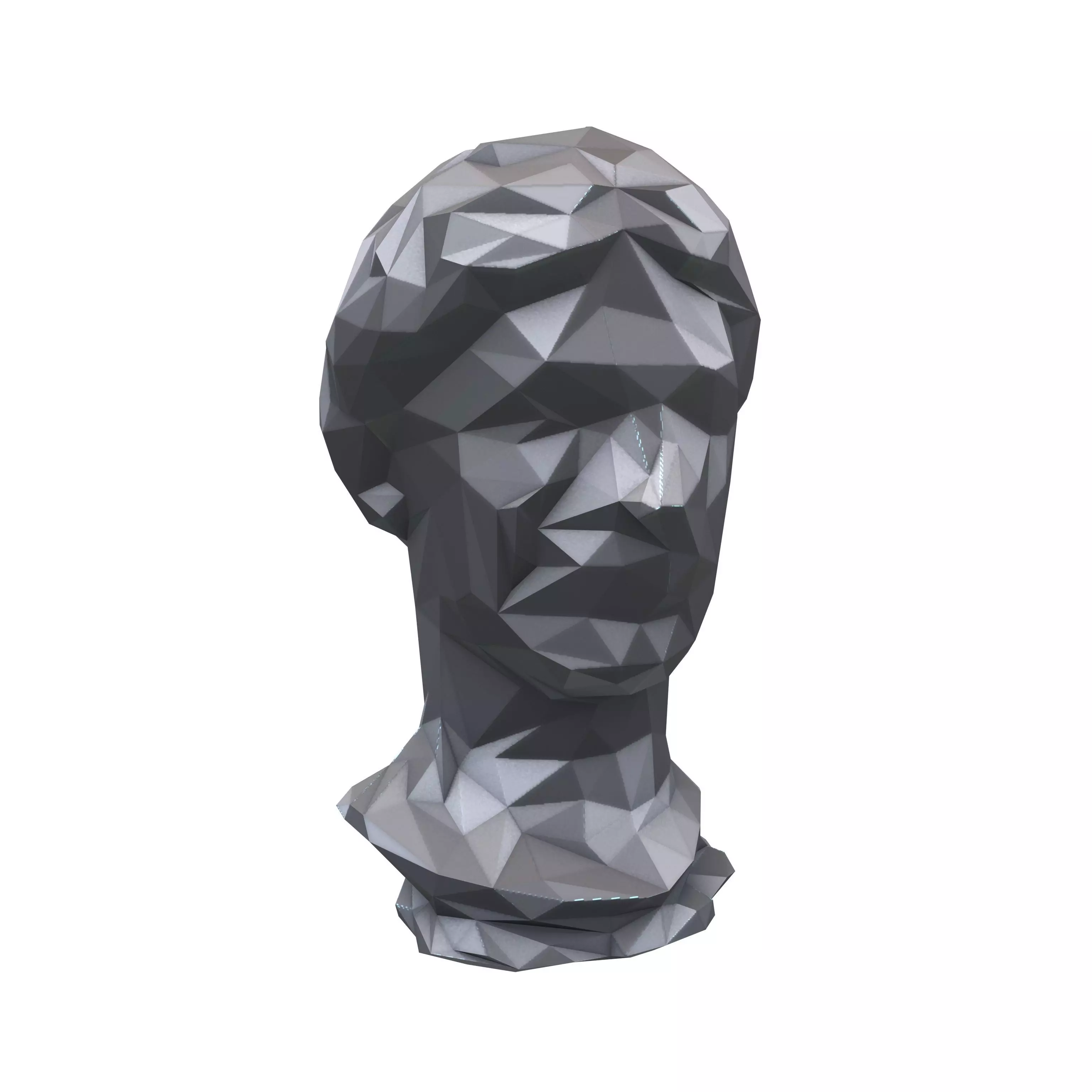 Low Poly Style Head Sculpture v1 001 Low-poly 3D model_0