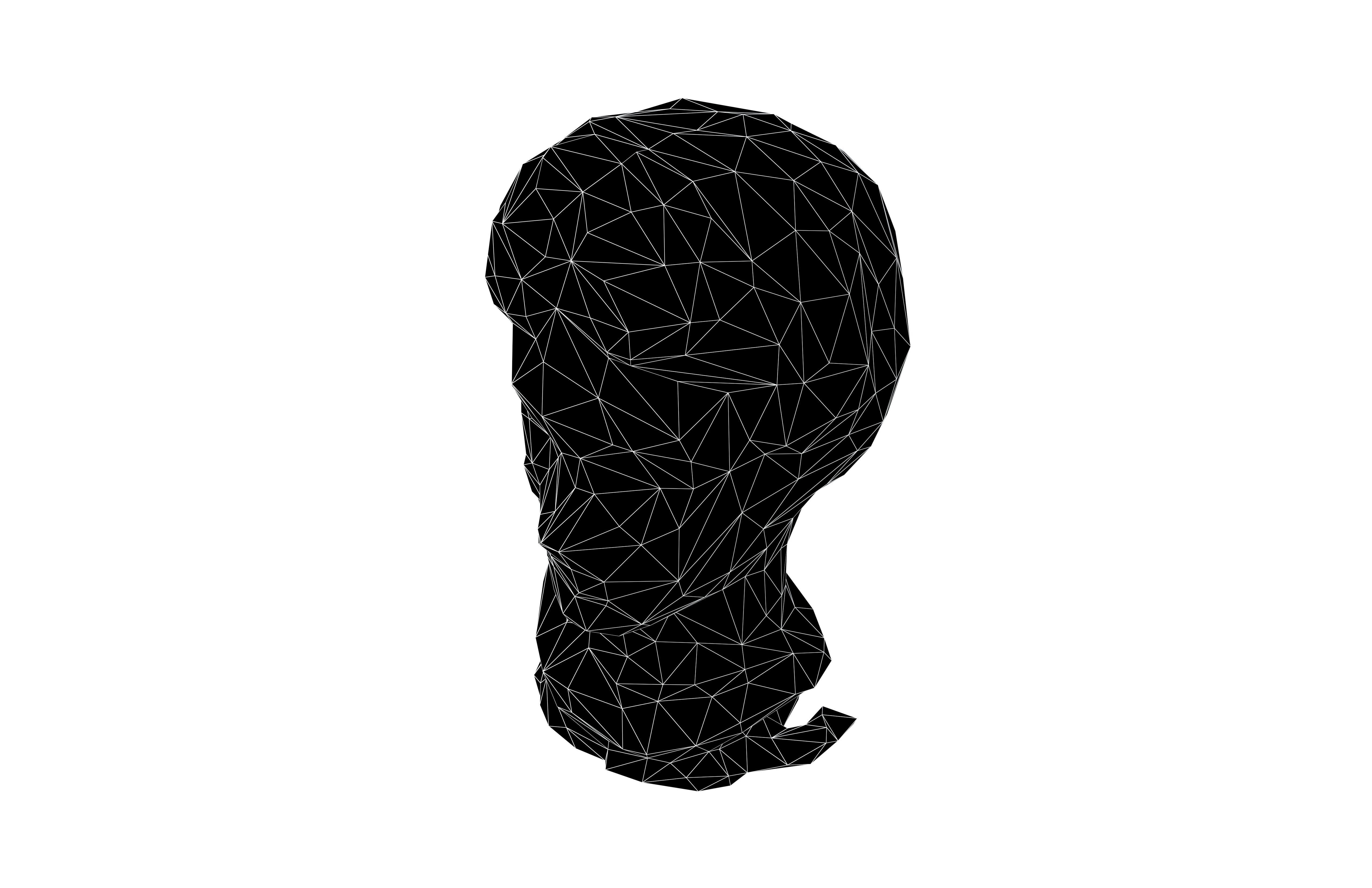 Low Poly Style Head Sculpture v1 001 Low-poly 3D model_6
