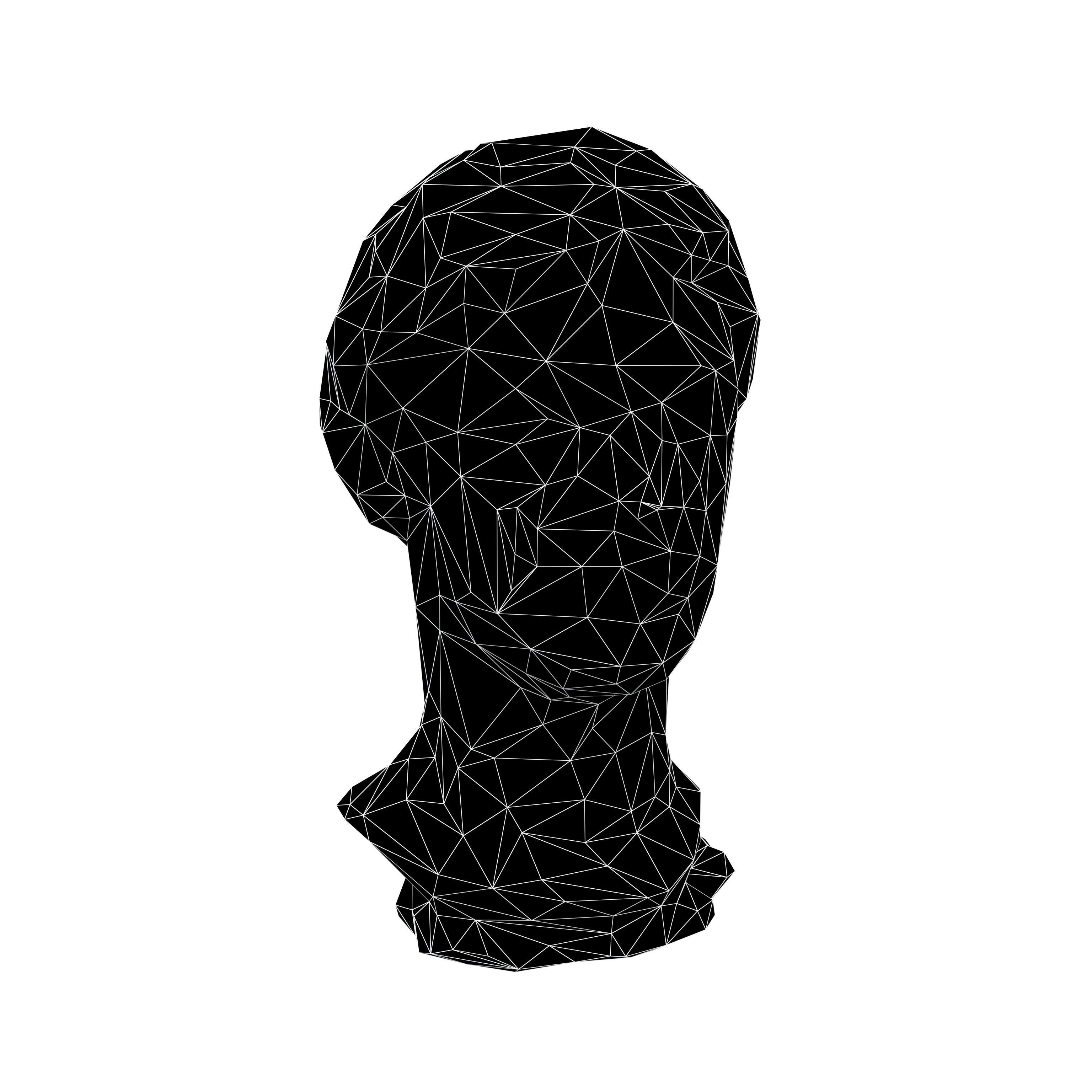 Low Poly Style Head Sculpture v1 001 Low-poly 3D model_4