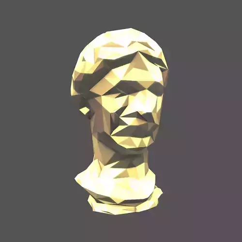 Low Poly Style Head Sculpture v1 002