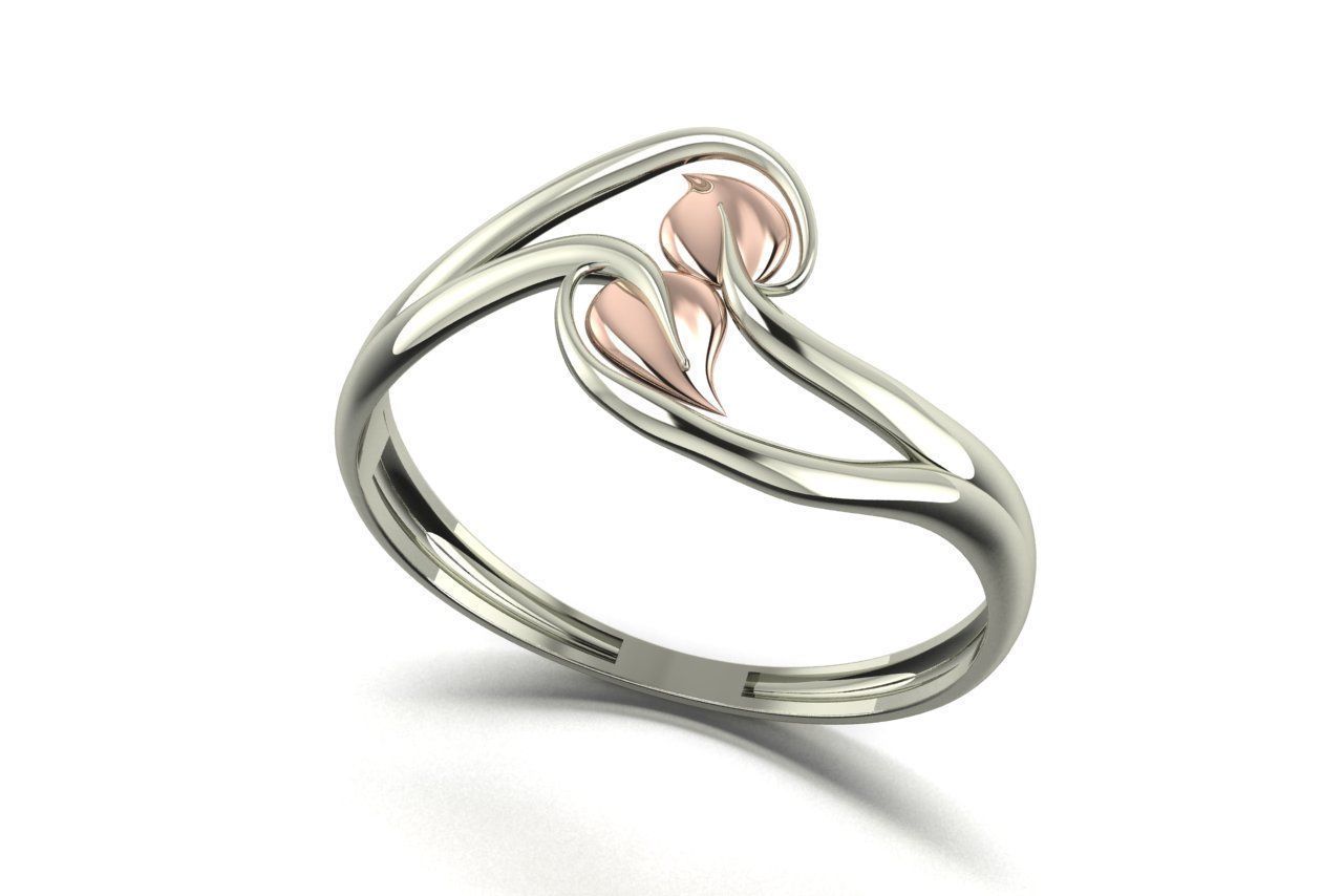 Leaf Ring 2 3D print model_5