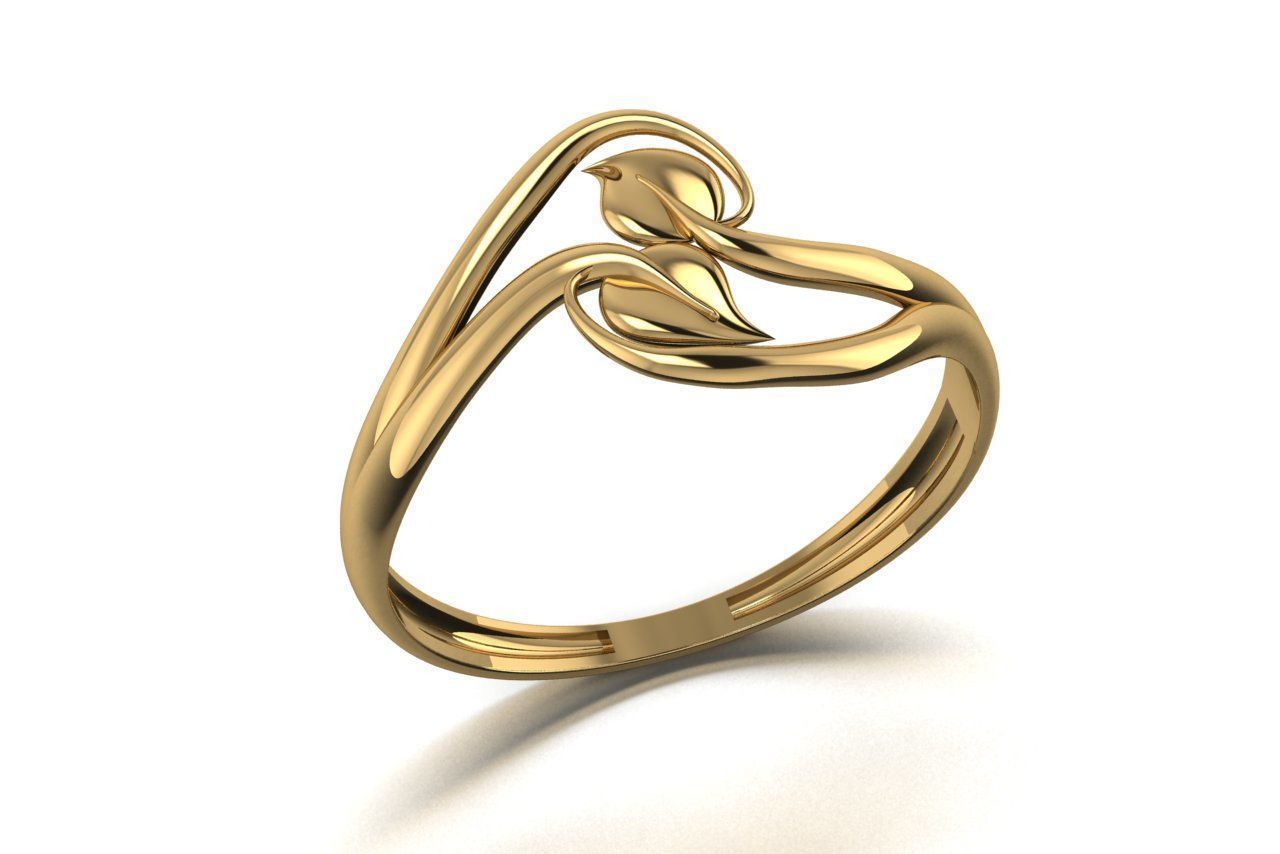 Leaf Ring 2 3D print model_1