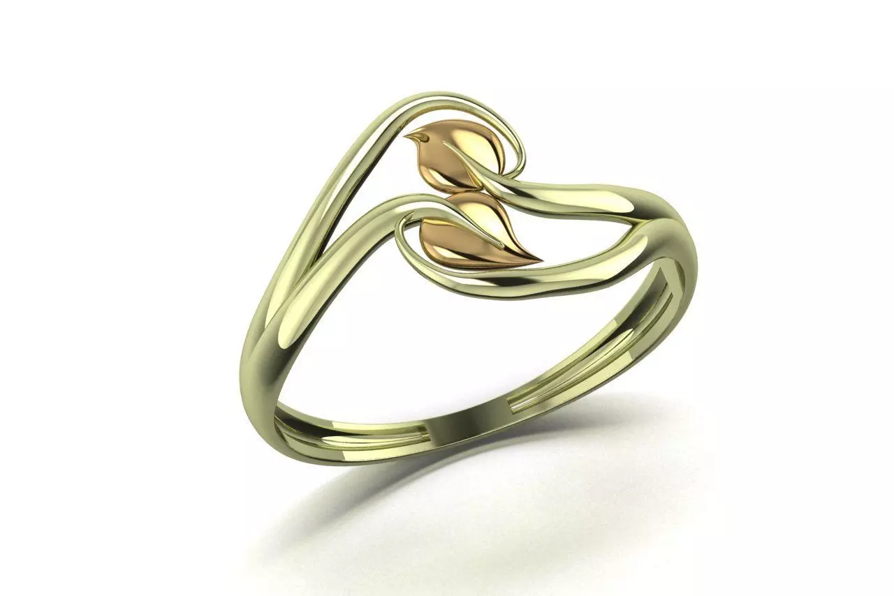Leaf Ring 2 3D print model_0