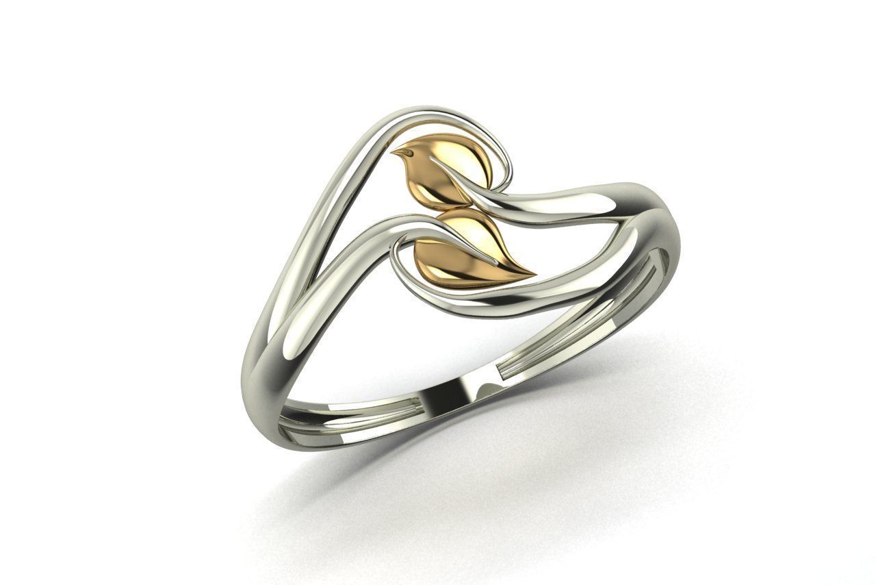 Leaf Ring 2 3D print model_4