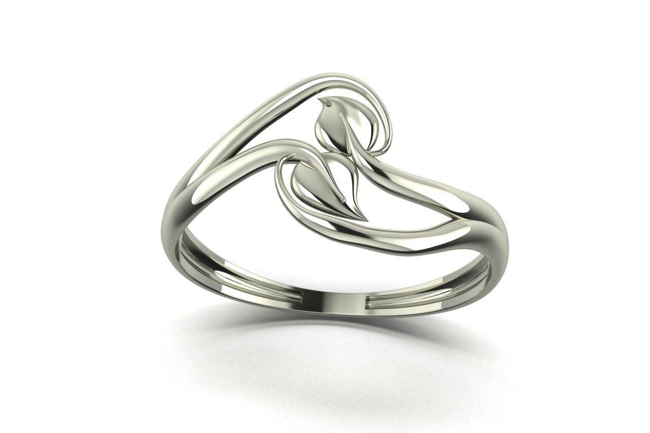 Leaf Ring 2 3D print model_3